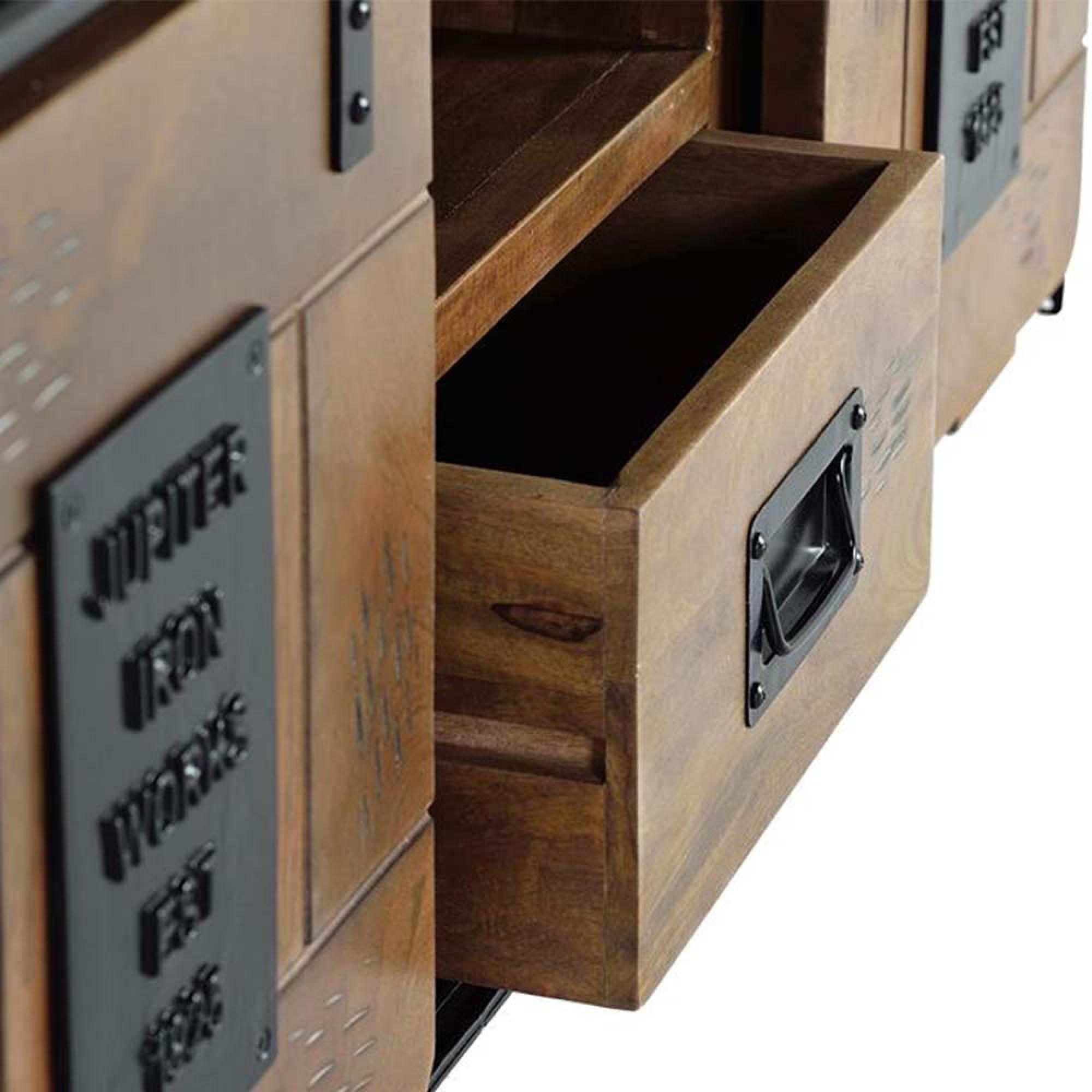 Product photograph of Iron Works Industrial Mango Wood Large 130cm Tv Unit from Choice Furniture Superstore.