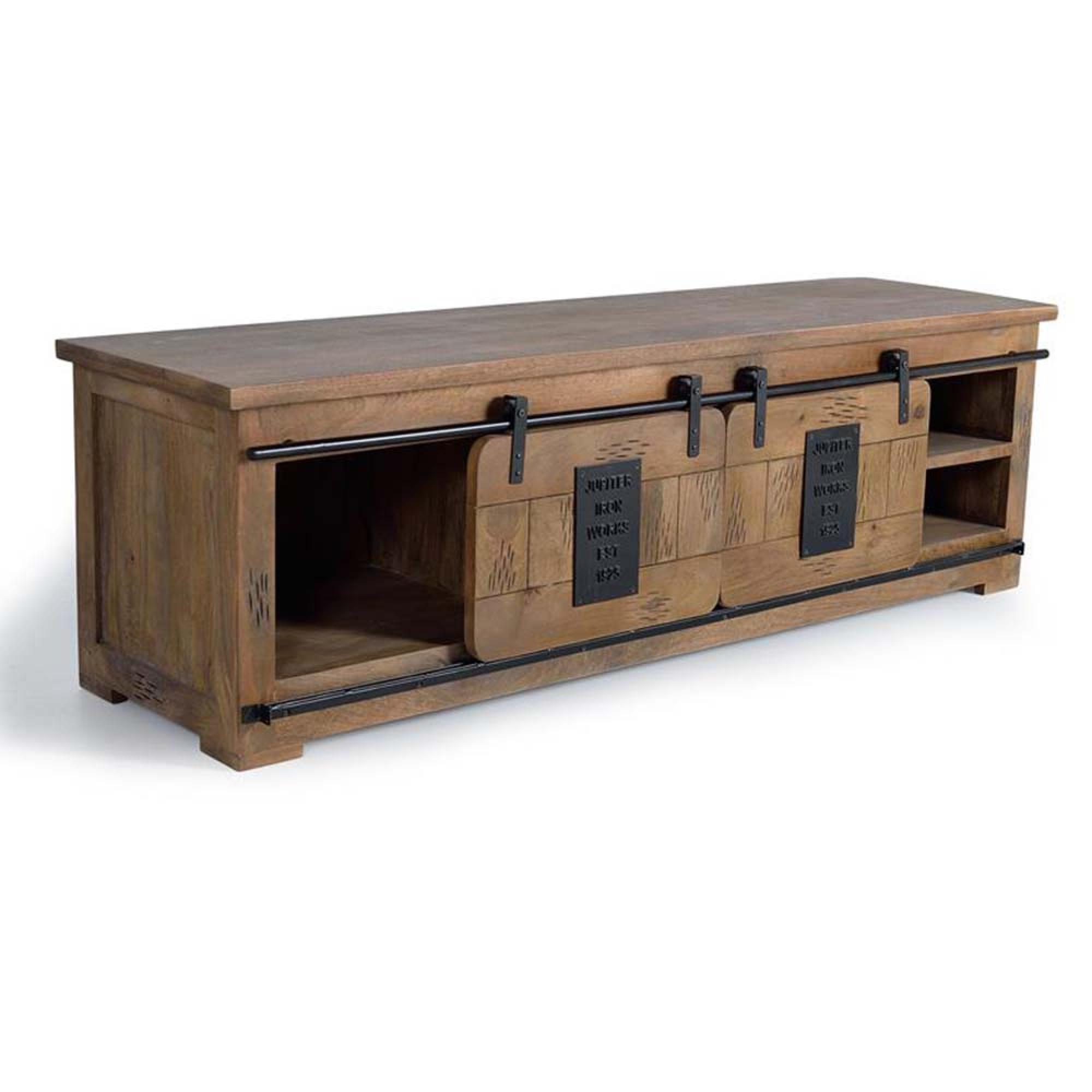 Product photograph of Iron Works Industrial Mango Wood Extra Large 180cm Tv Unit from Choice Furniture Superstore.