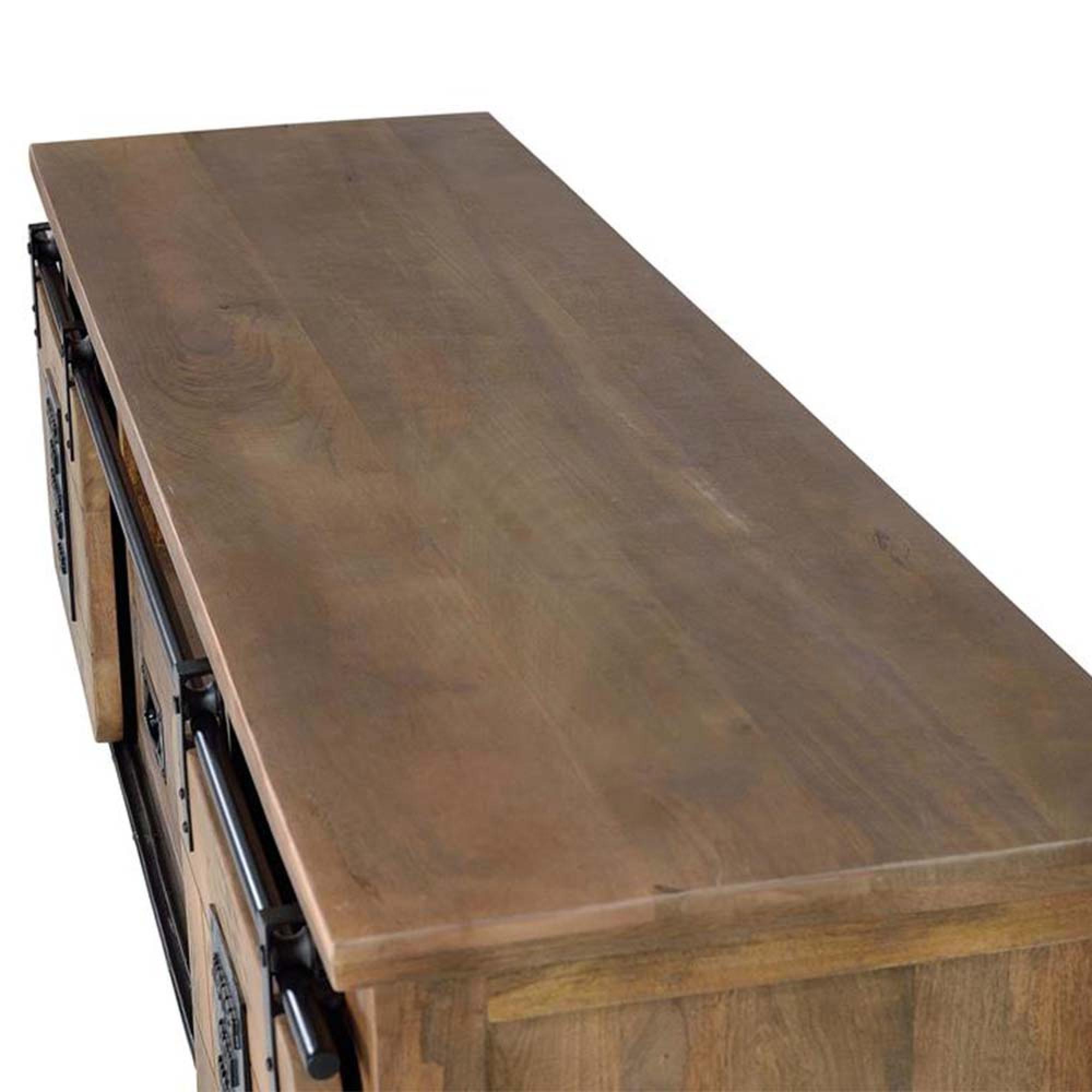 Product photograph of Iron Works Industrial Mango Wood Extra Large 180cm Tv Unit from Choice Furniture Superstore.
