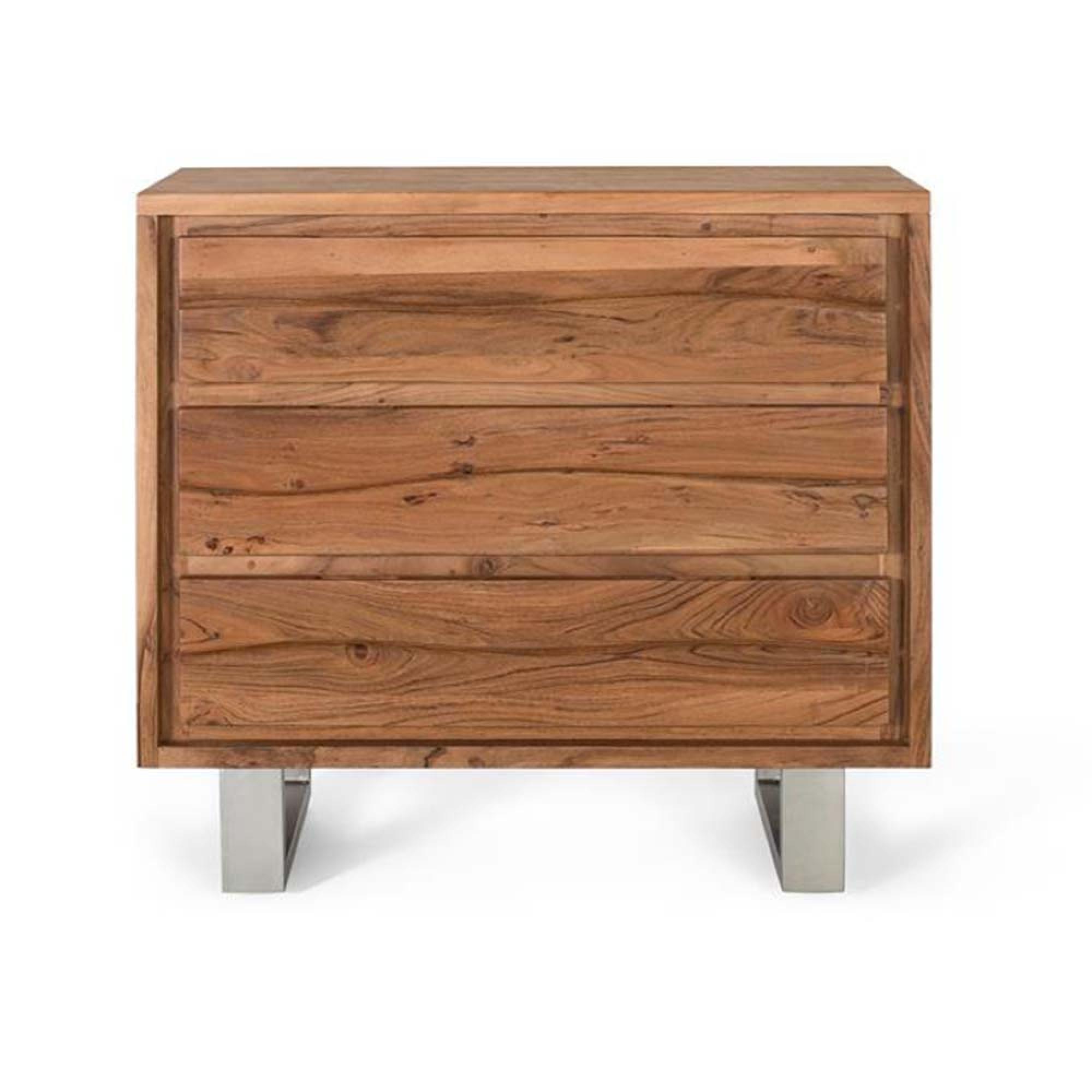 Product photograph of Ronceverte Acacia Wood 3 Drawer Chest from Choice Furniture Superstore.