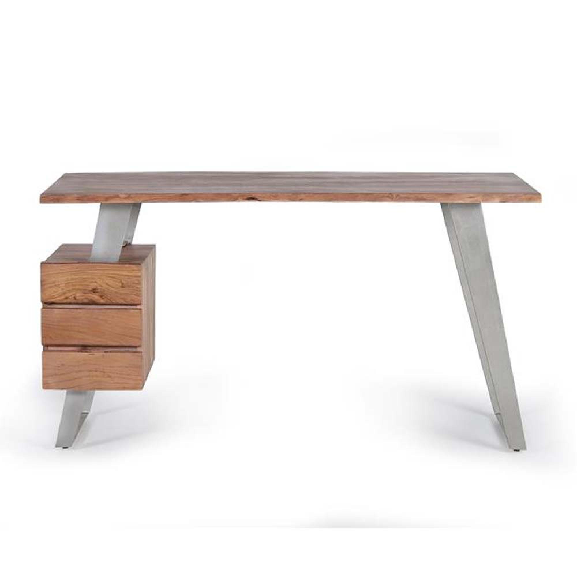 Product photograph of Ronceverte Acacia Wood 3 Drawer Desk from Choice Furniture Superstore.