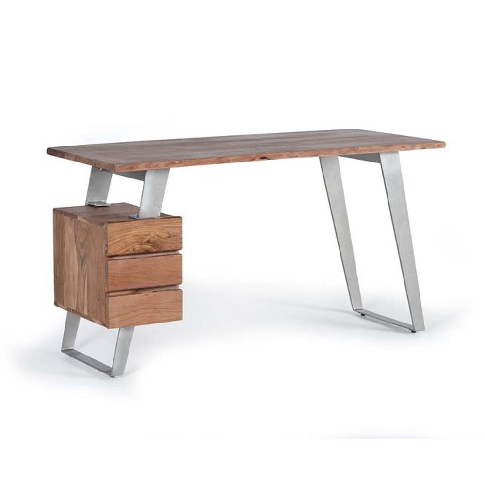 Product photograph of Ronceverte Acacia Wood 3 Drawer Desk from Choice Furniture Superstore.