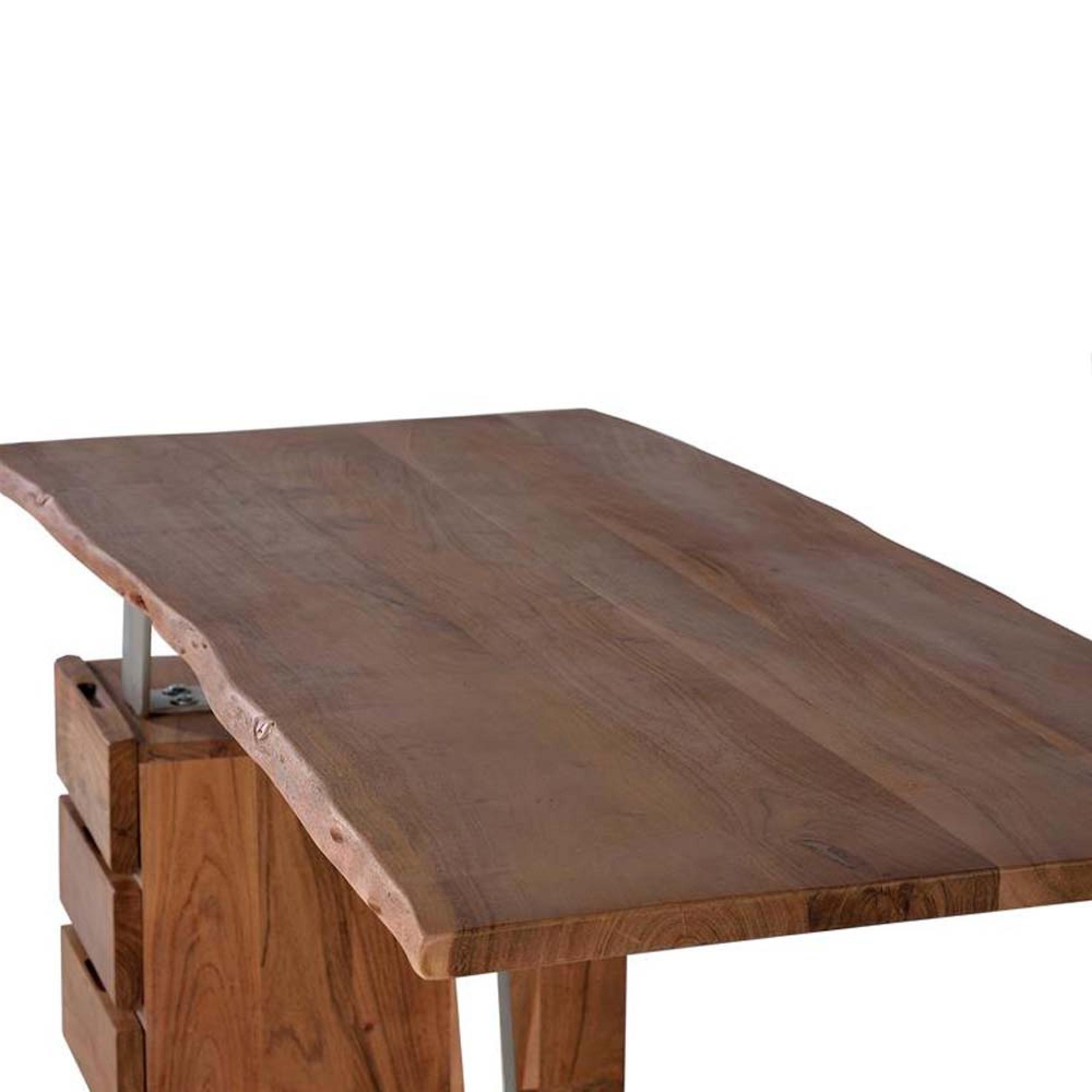 Product photograph of Ronceverte Acacia Wood 3 Drawer Desk from Choice Furniture Superstore.
