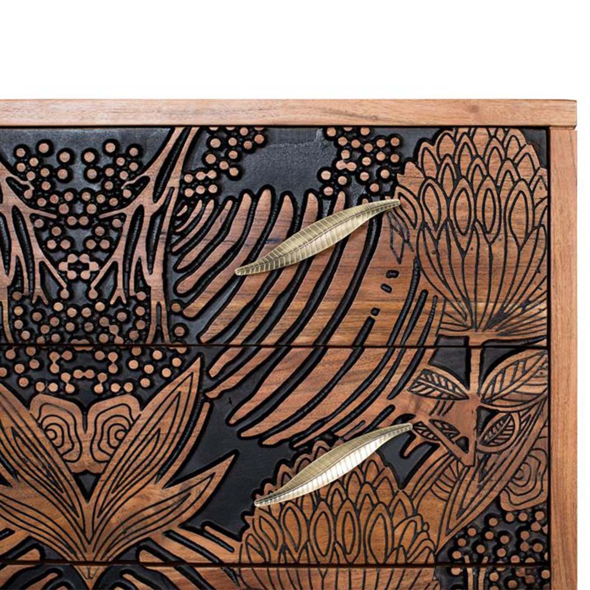 Product photograph of Hadleigh Acacia Wood 3 Drawer Chest from Choice Furniture Superstore.
