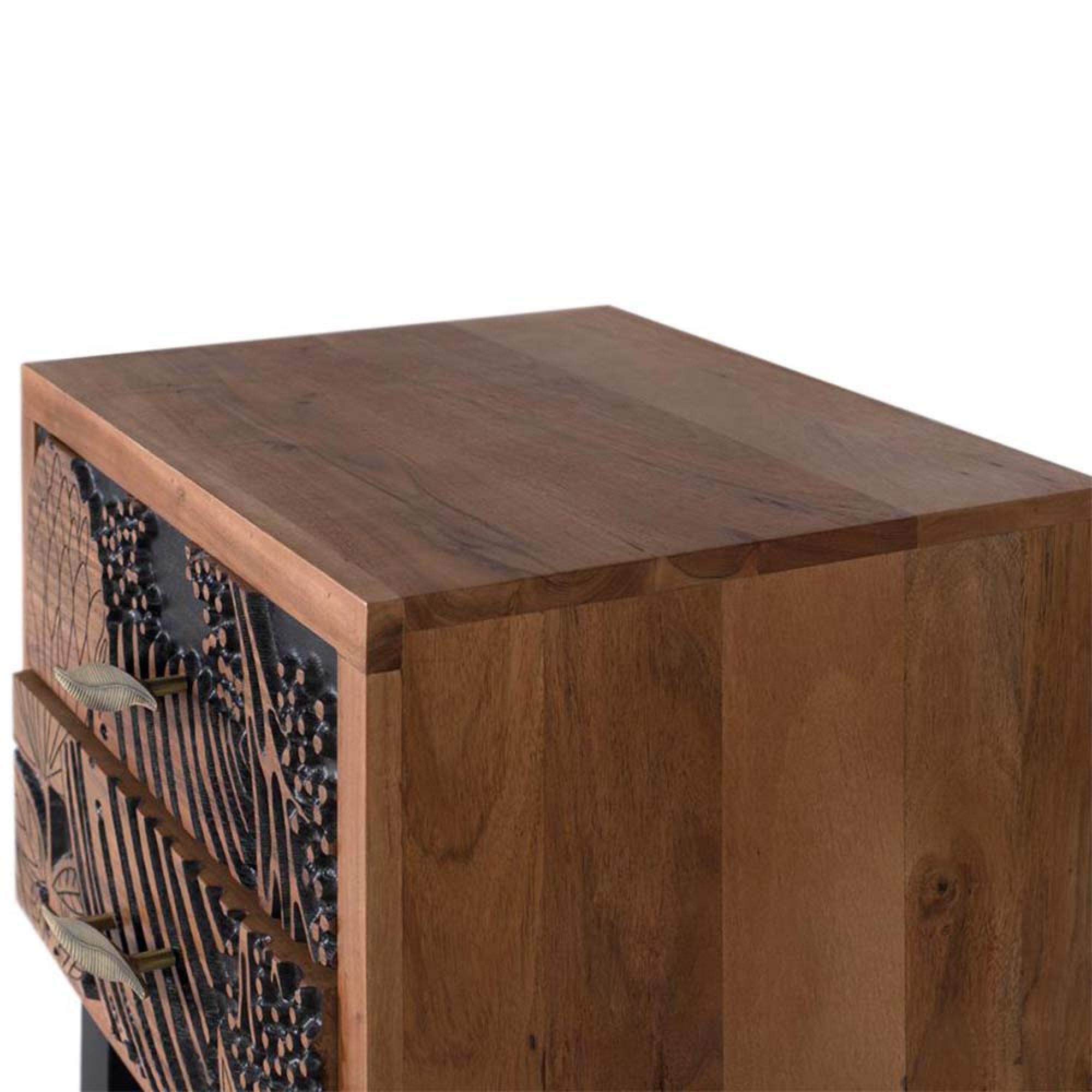 Product photograph of Hadleigh Acacia Wood 2 Drawer Side Table from Choice Furniture Superstore.