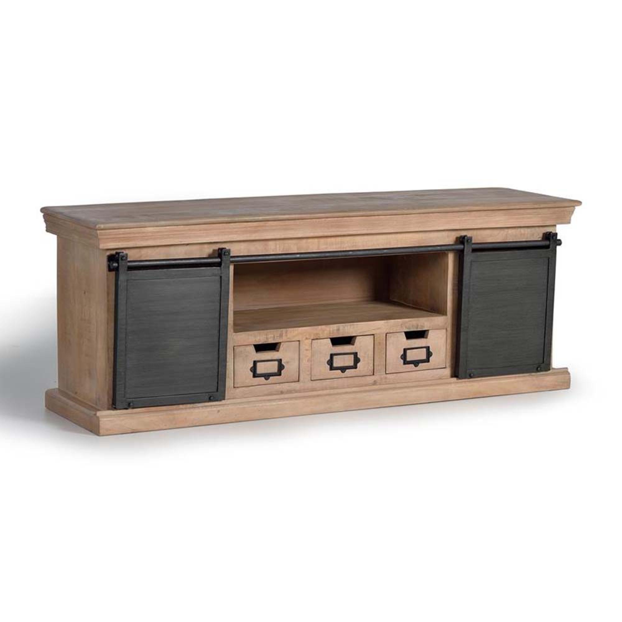 Product photograph of Irondale Industrial Mango Wood Large 150cm Tv Unit from Choice Furniture Superstore.