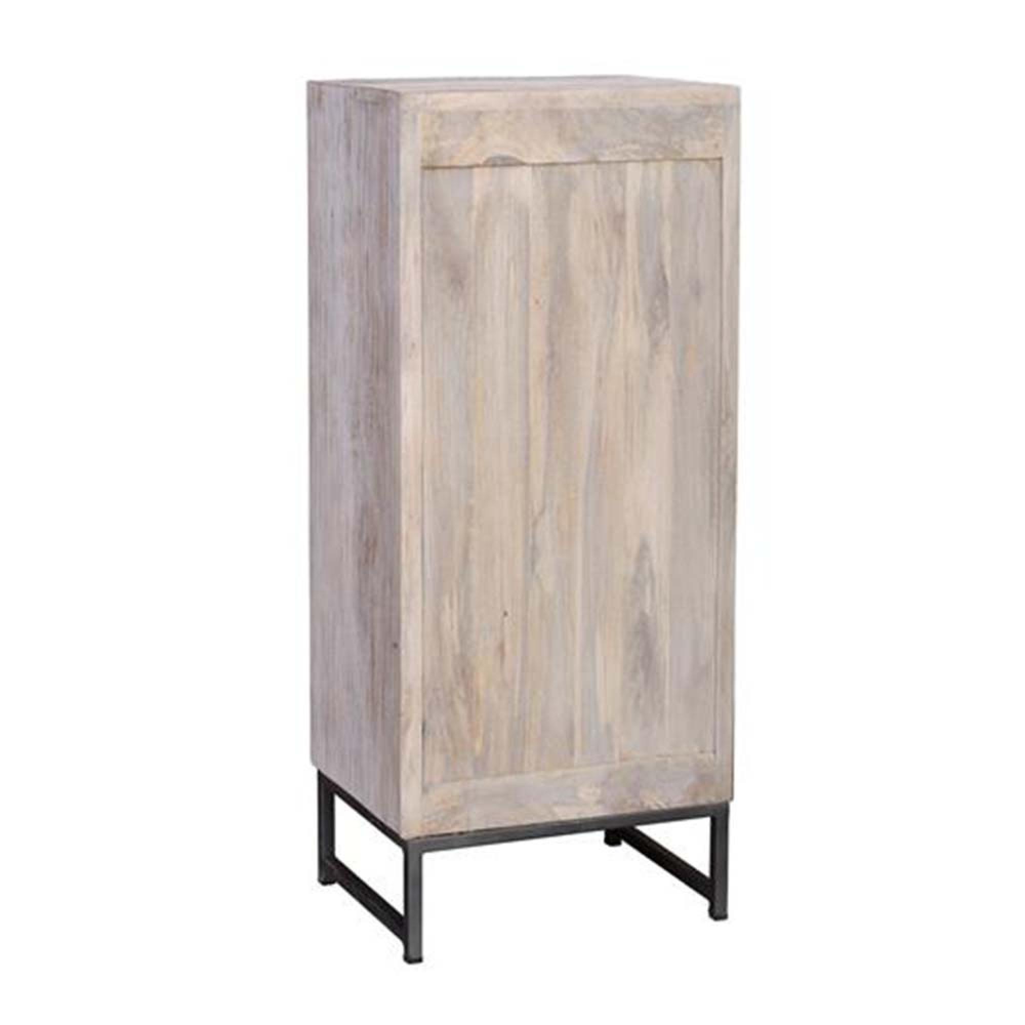 Product photograph of Quintana White Washed Carved Mango Wood 5 Drawer Tall Chest from Choice Furniture Superstore.
