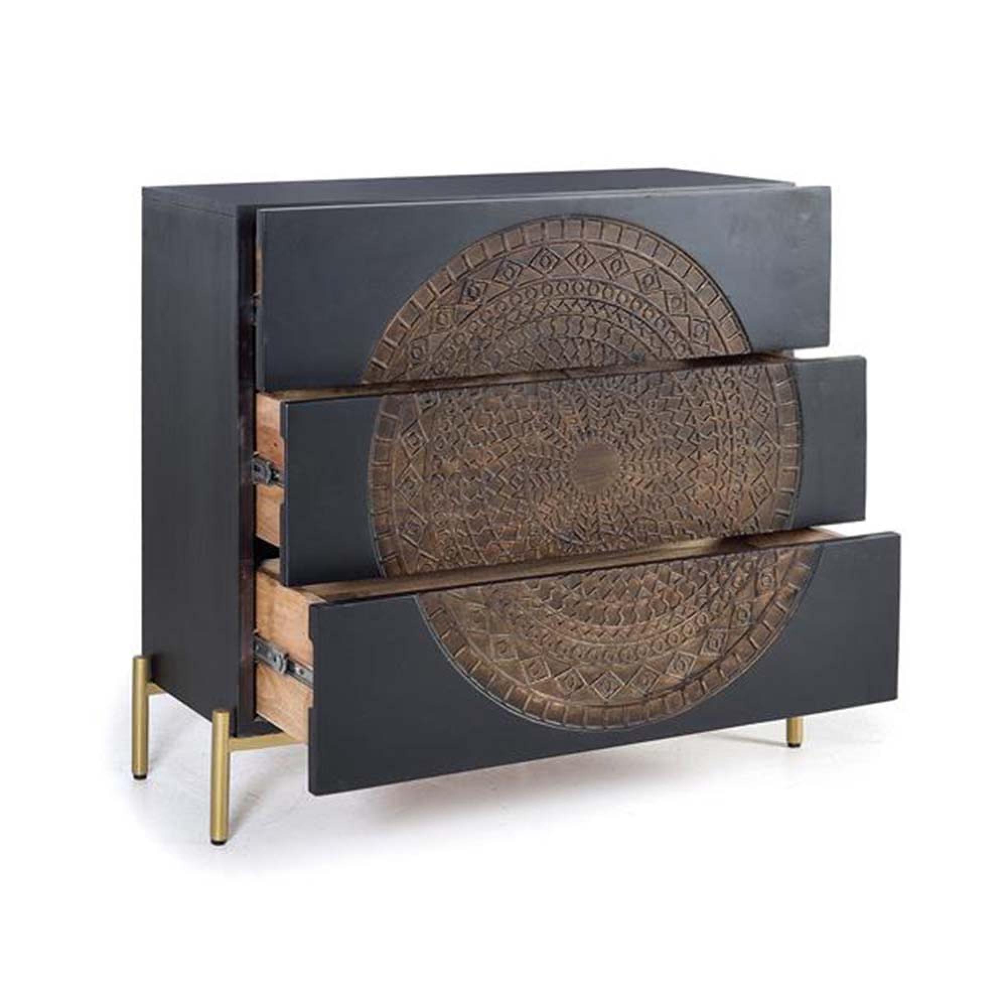 Product photograph of Refton Mango Wood 3 Drawer Chest from Choice Furniture Superstore.