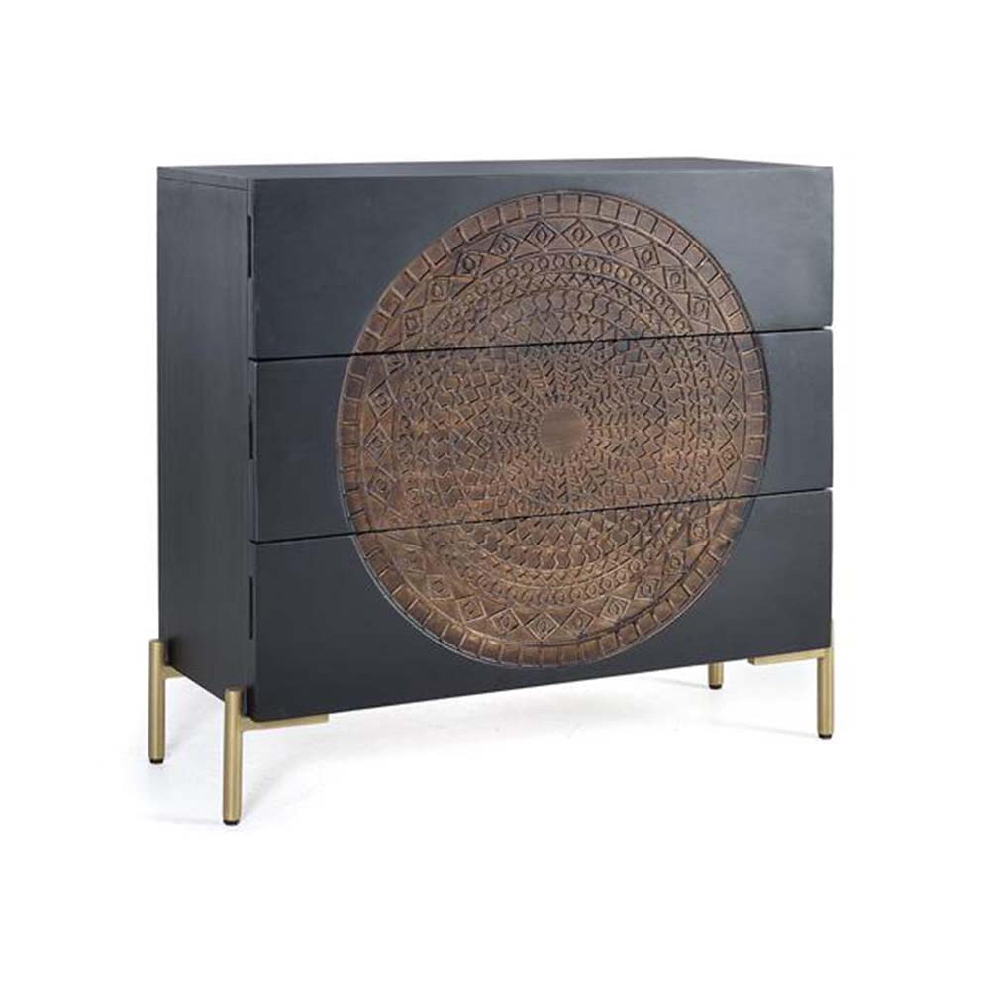 Product photograph of Refton Mango Wood 3 Drawer Chest from Choice Furniture Superstore.
