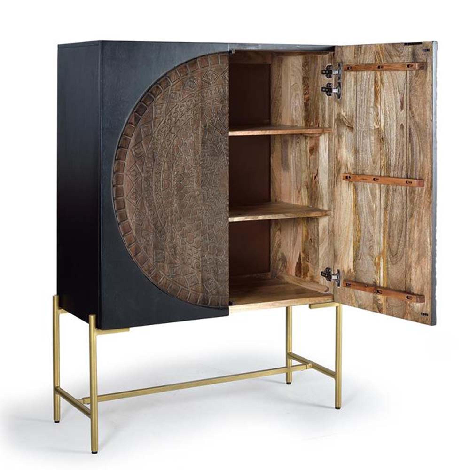Product photograph of Refton Mango Wood 2 Door Cupboard from Choice Furniture Superstore.