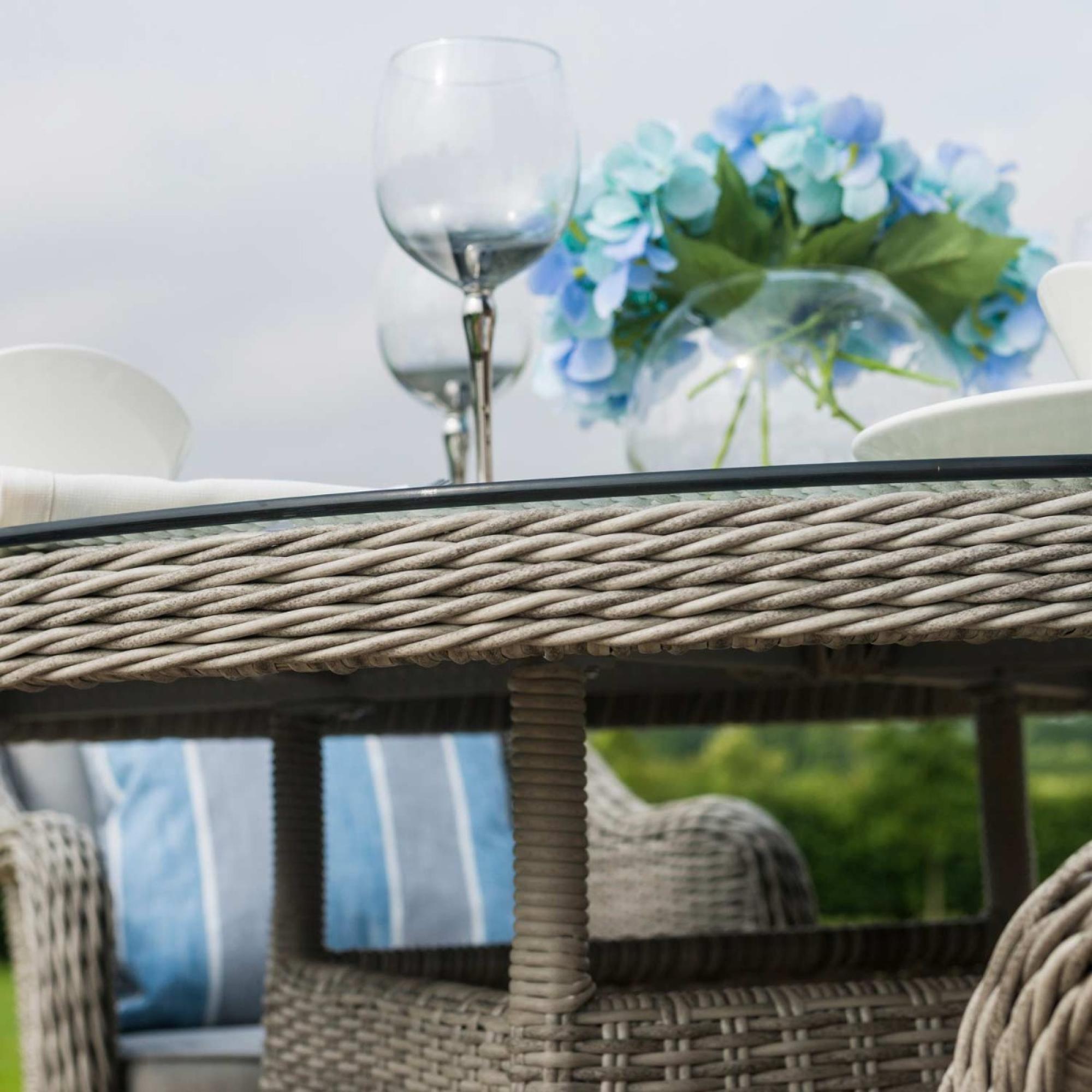 Product photograph of Maze Oxford Heritage Rattan 4 Seat Round Dining Set from Choice Furniture Superstore.