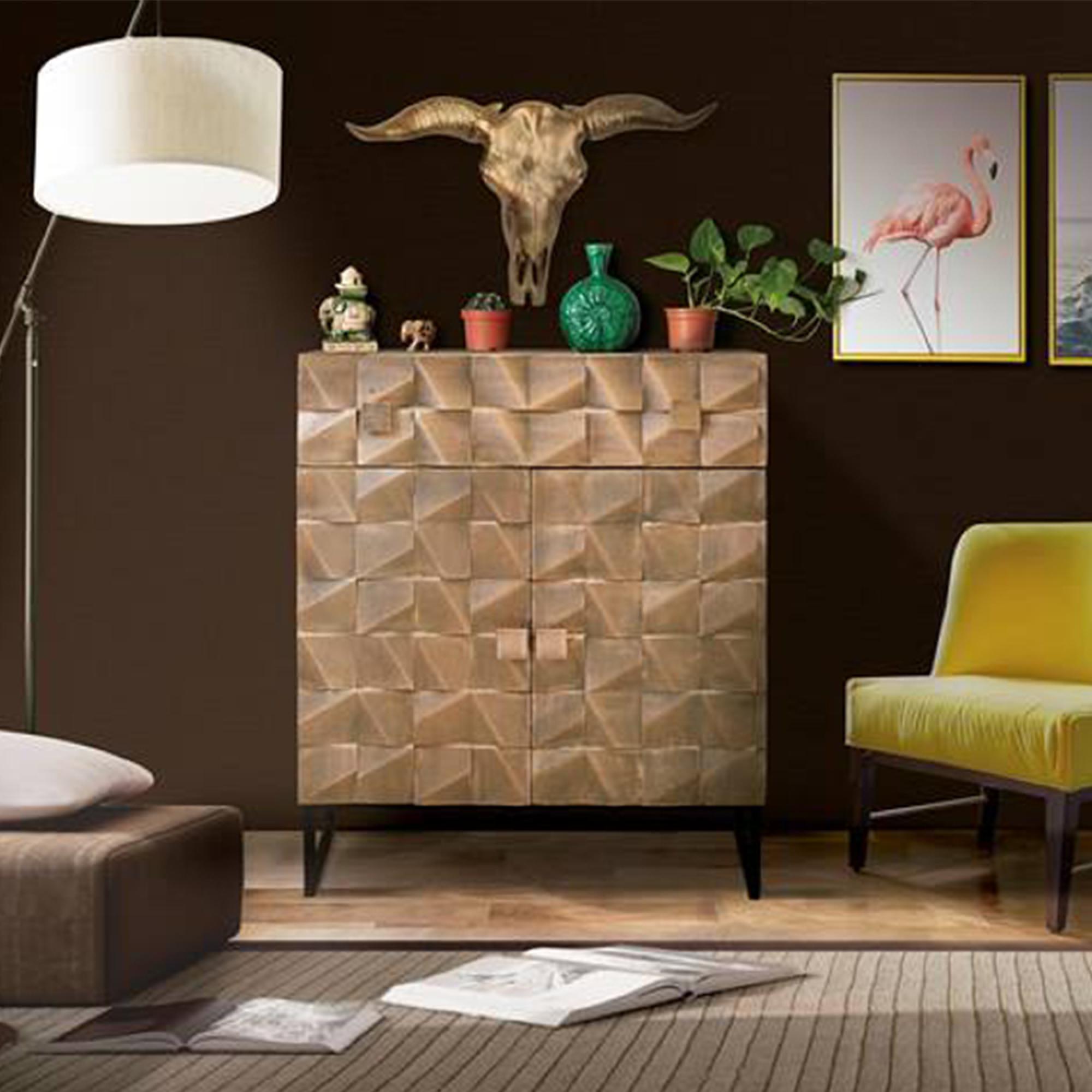 Product photograph of Pinole Mango Wood Small 2 Door Sideboard - 80cm from Choice Furniture Superstore.