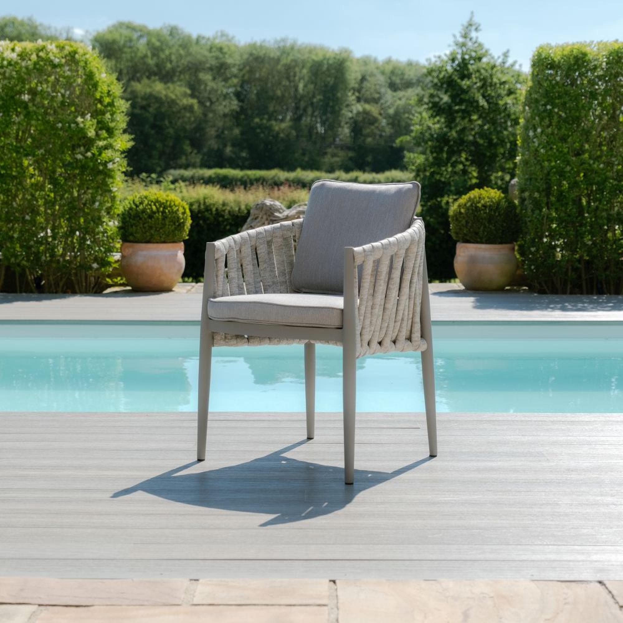 Product photograph of Maze Milan Cool Linen 6 Seat Oval Dining Set from Choice Furniture Superstore.
