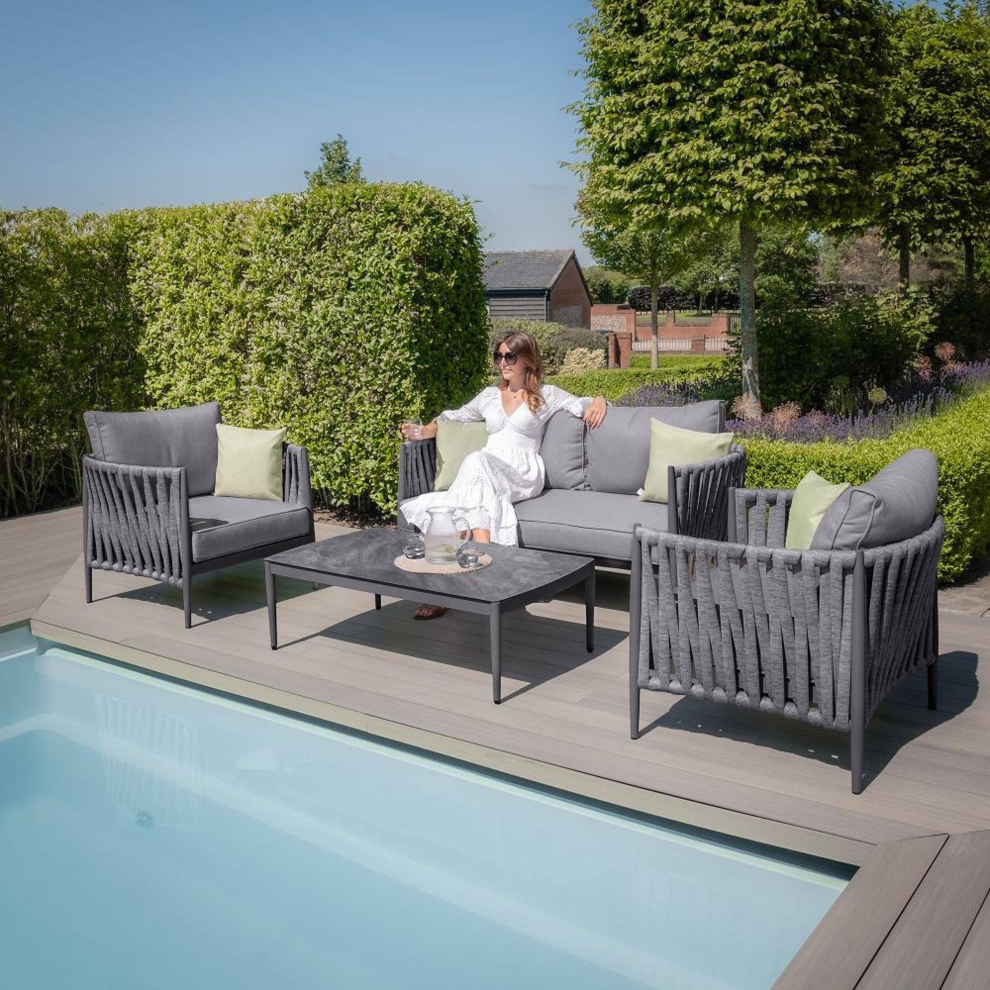 Product photograph of Maze Milan Charcoal 2 Seat Sofa Set from Choice Furniture Superstore.