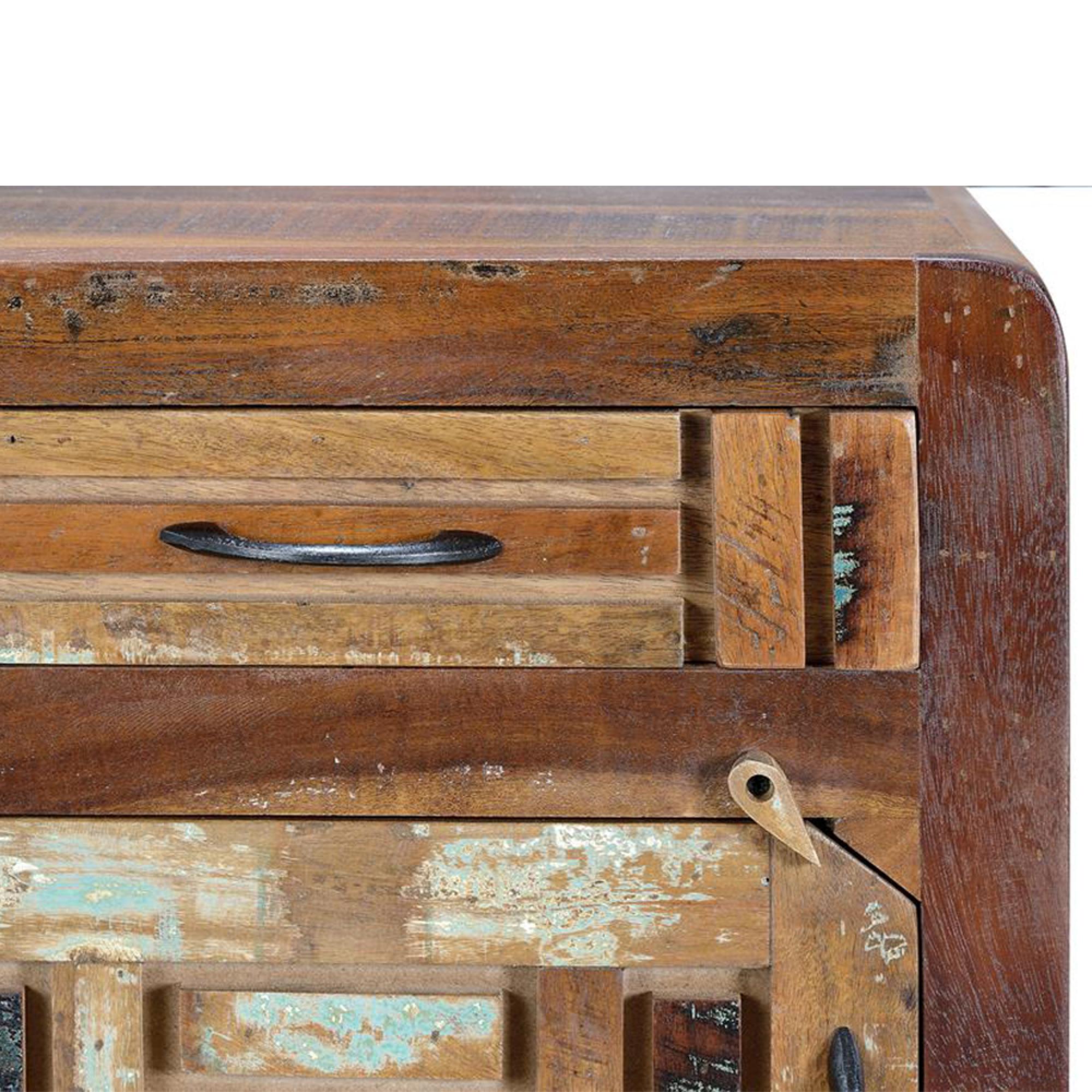 Product photograph of Zangird Recycled Wood 1 Door Bedside Table from Choice Furniture Superstore.