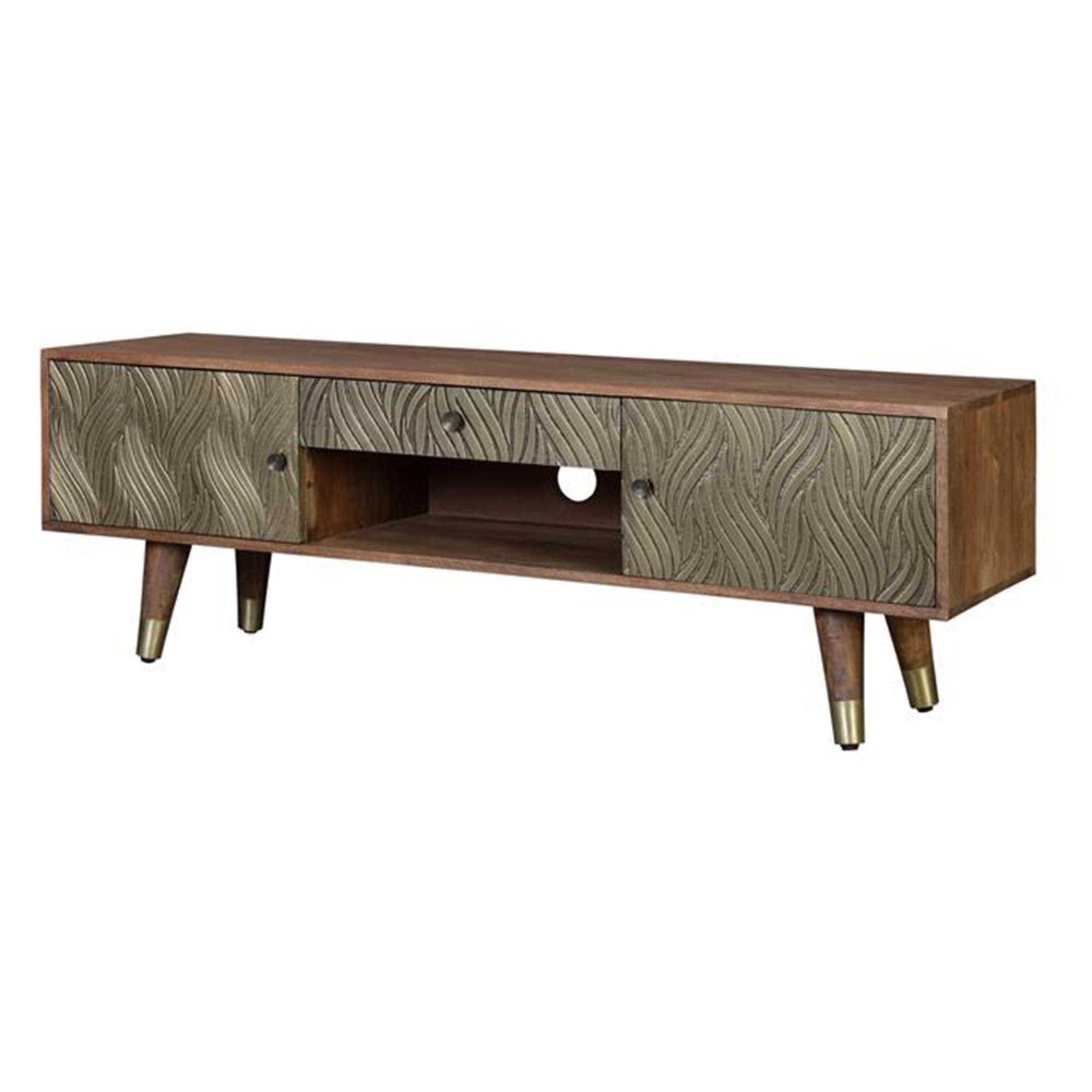 Product photograph of Hamlin Mango Wood Storage Tv Unit from Choice Furniture Superstore.