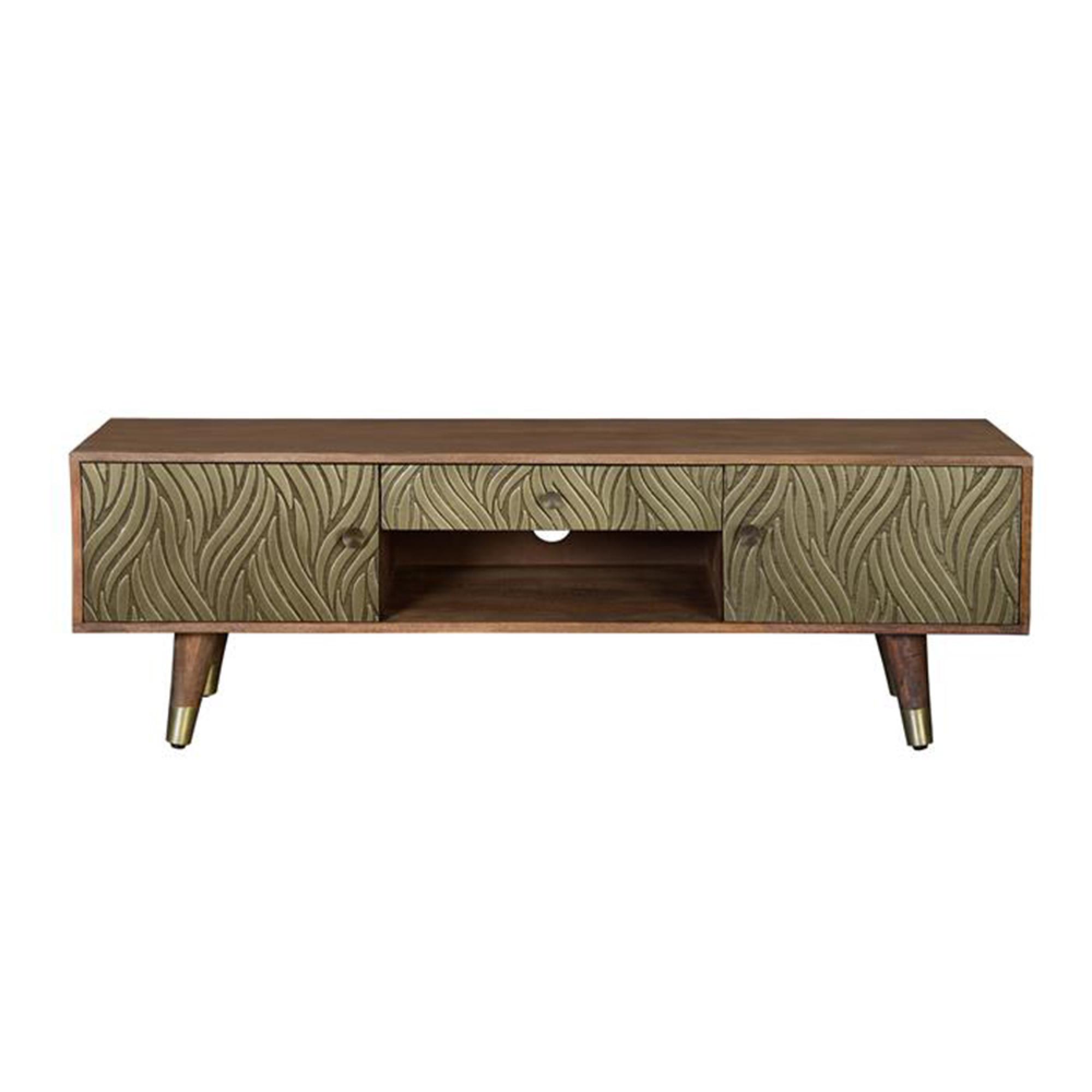 Product photograph of Hamlin Mango Wood Storage Tv Unit from Choice Furniture Superstore.