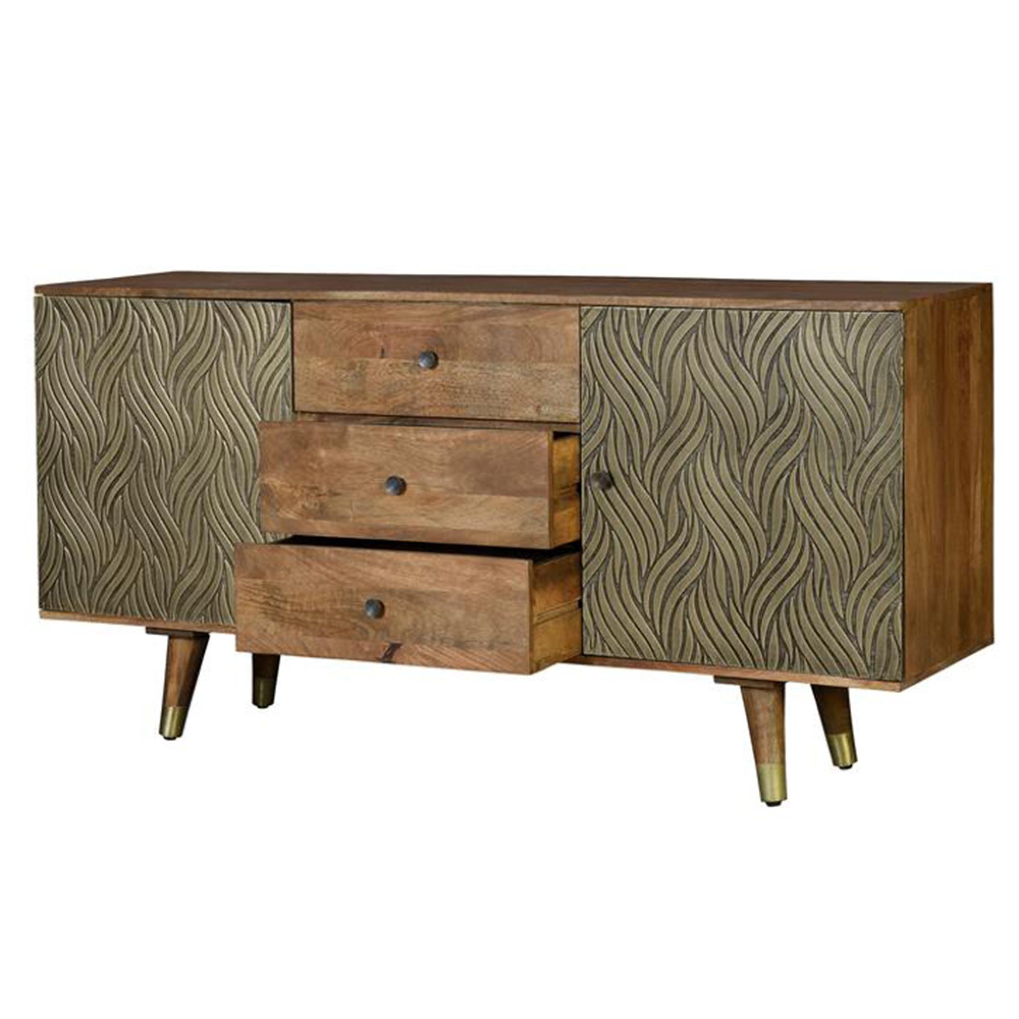 Product photograph of Hamlin Mango Wood Large 2 Door Sideboard - 160cm from Choice Furniture Superstore.
