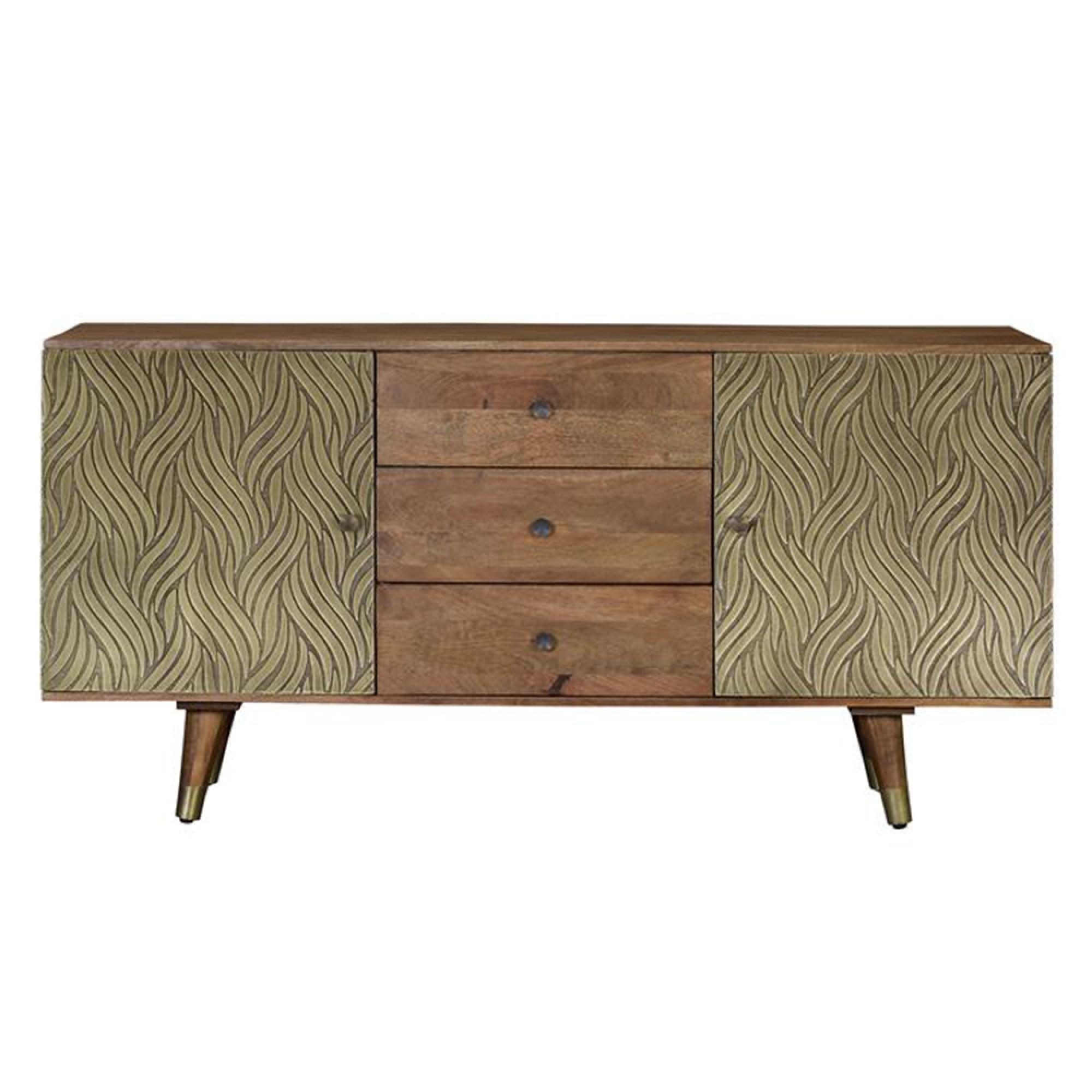 Product photograph of Hamlin Mango Wood Large 2 Door Sideboard - 160cm from Choice Furniture Superstore.