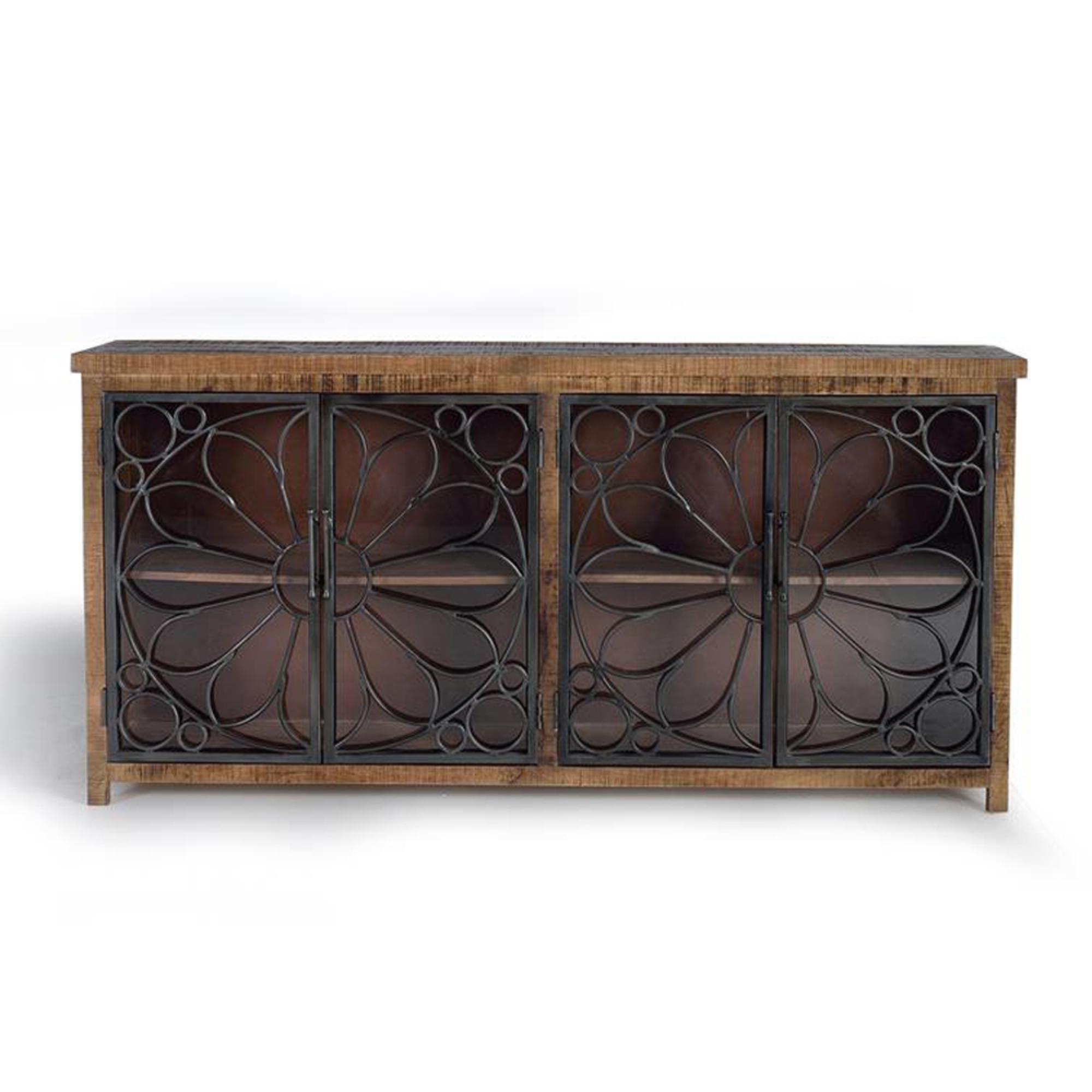 Product photograph of Hopkins Mango Wood Extra Large 4 Door Sideboard - 190cm from Choice Furniture Superstore.