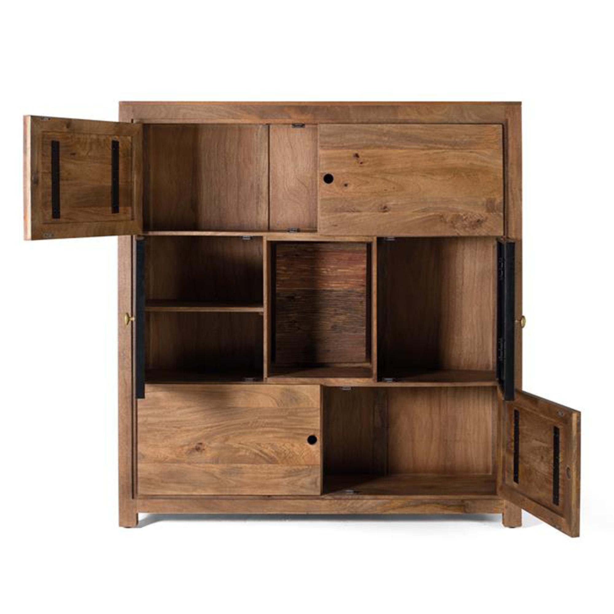 Product photograph of Kiester Mango Wood 6 Door Hall Cabinet from Choice Furniture Superstore.