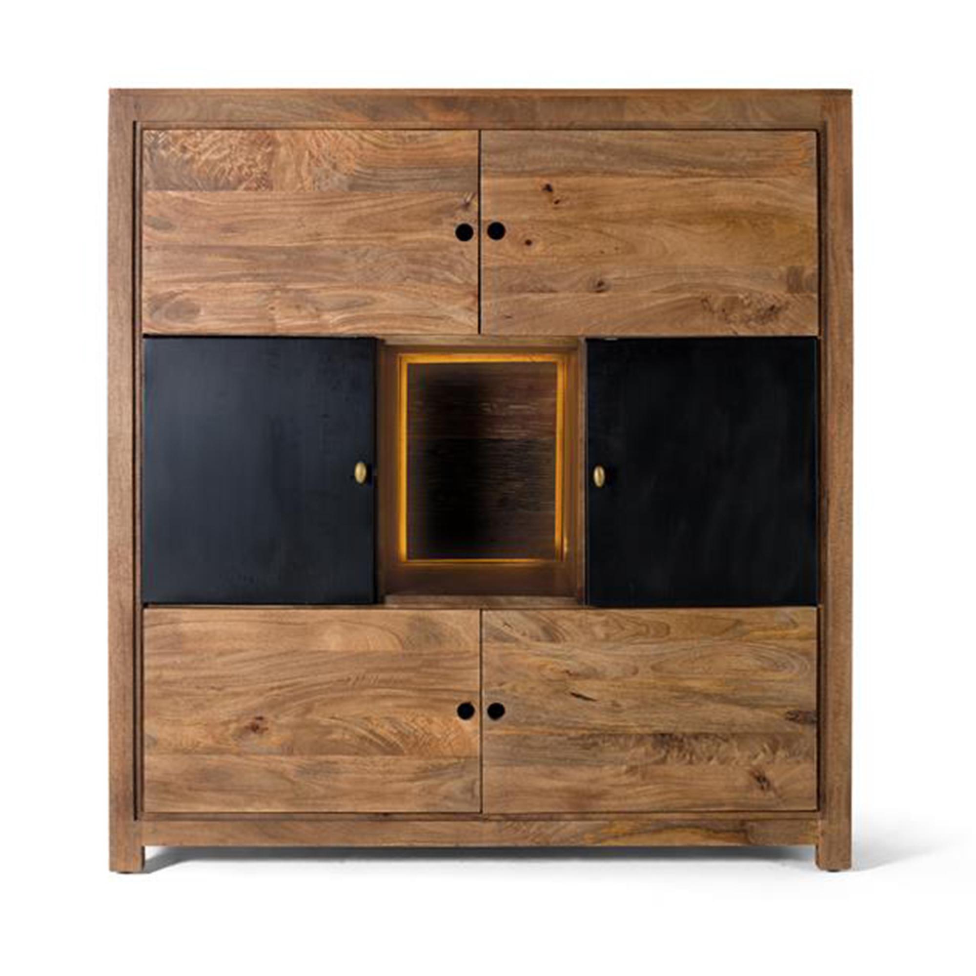 Product photograph of Kiester Mango Wood 6 Door Hall Cabinet from Choice Furniture Superstore.