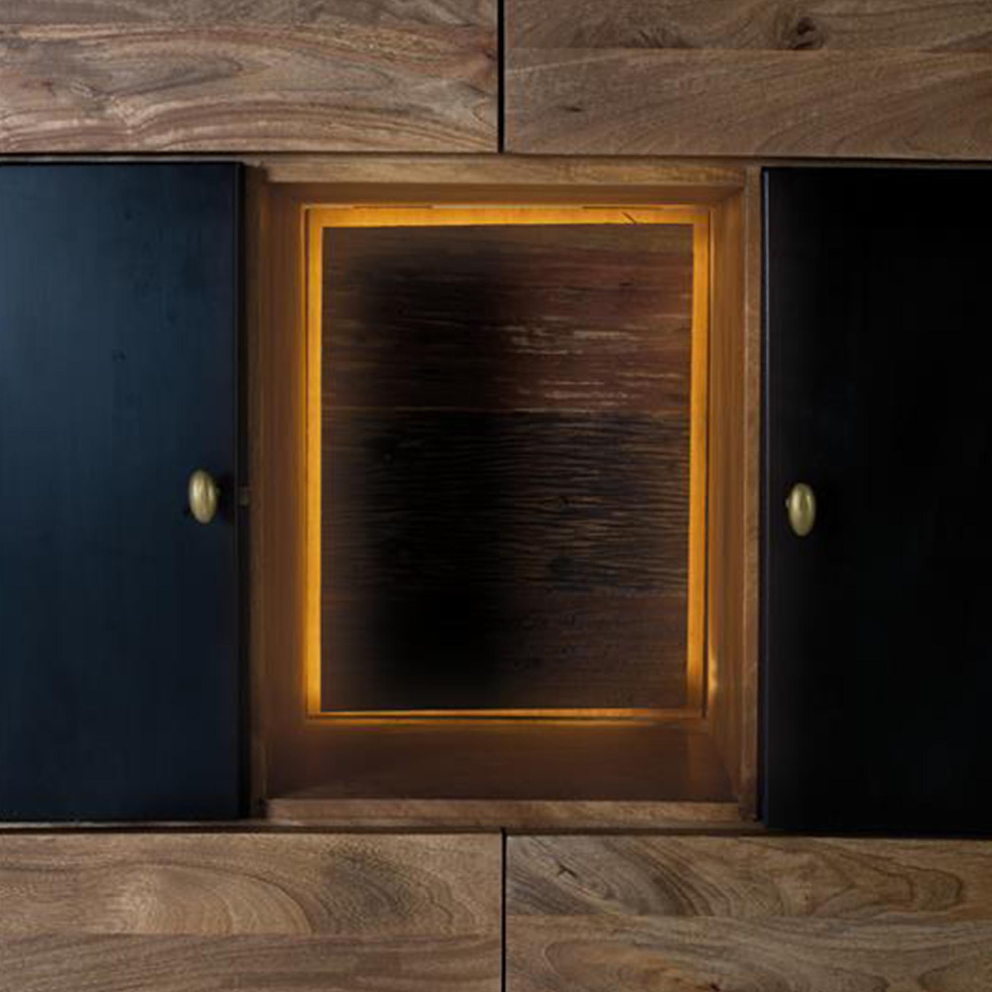 Product photograph of Kiester Mango Wood 6 Door Hall Cabinet from Choice Furniture Superstore.