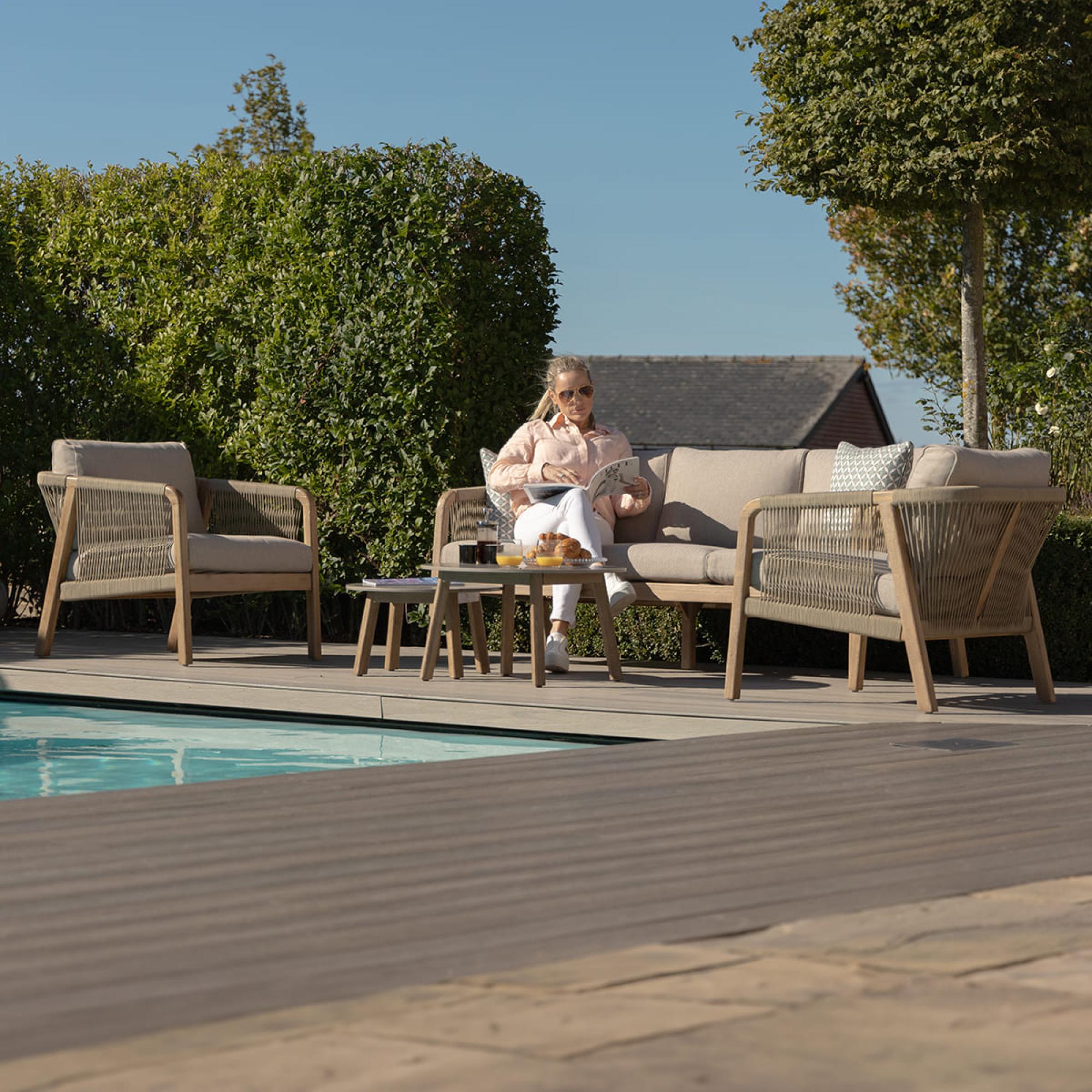 Product photograph of Maze Martinique Light Brown 3 Seat Sofa Set from Choice Furniture Superstore.