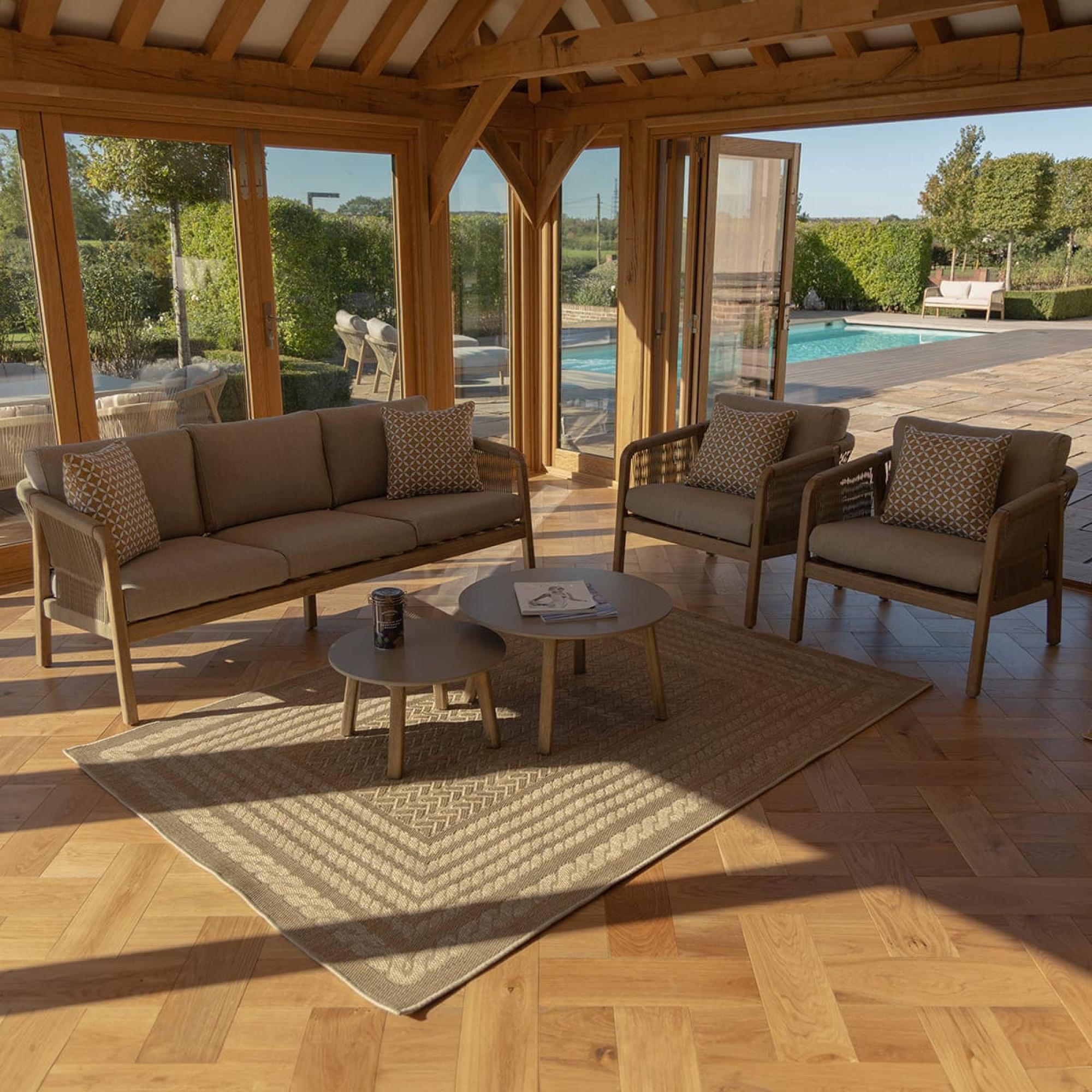 Product photograph of Maze Martinique Light Brown 3 Seat Sofa Set from Choice Furniture Superstore.