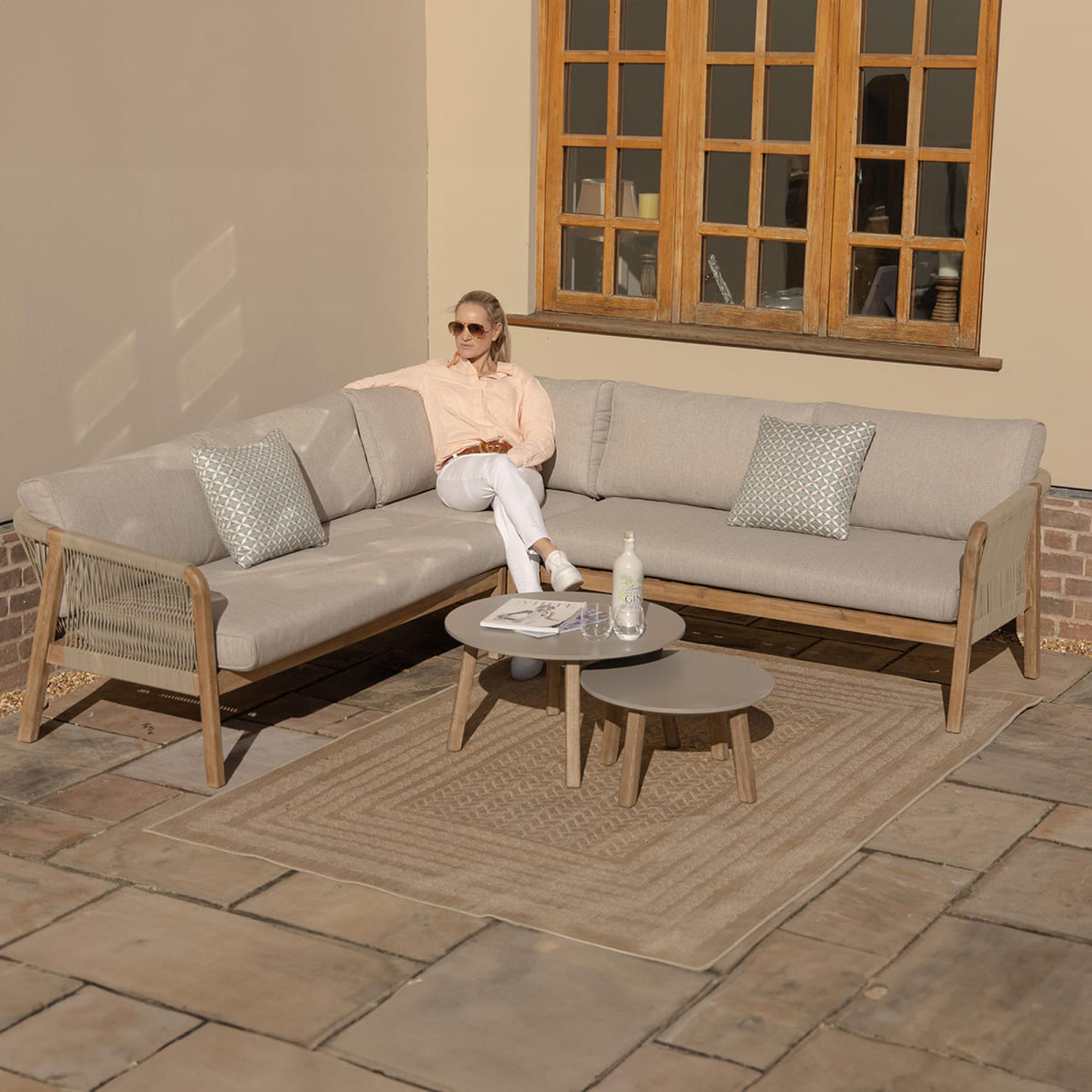 Product photograph of Maze Martinique Light Brown Corner Sofa Set from Choice Furniture Superstore.
