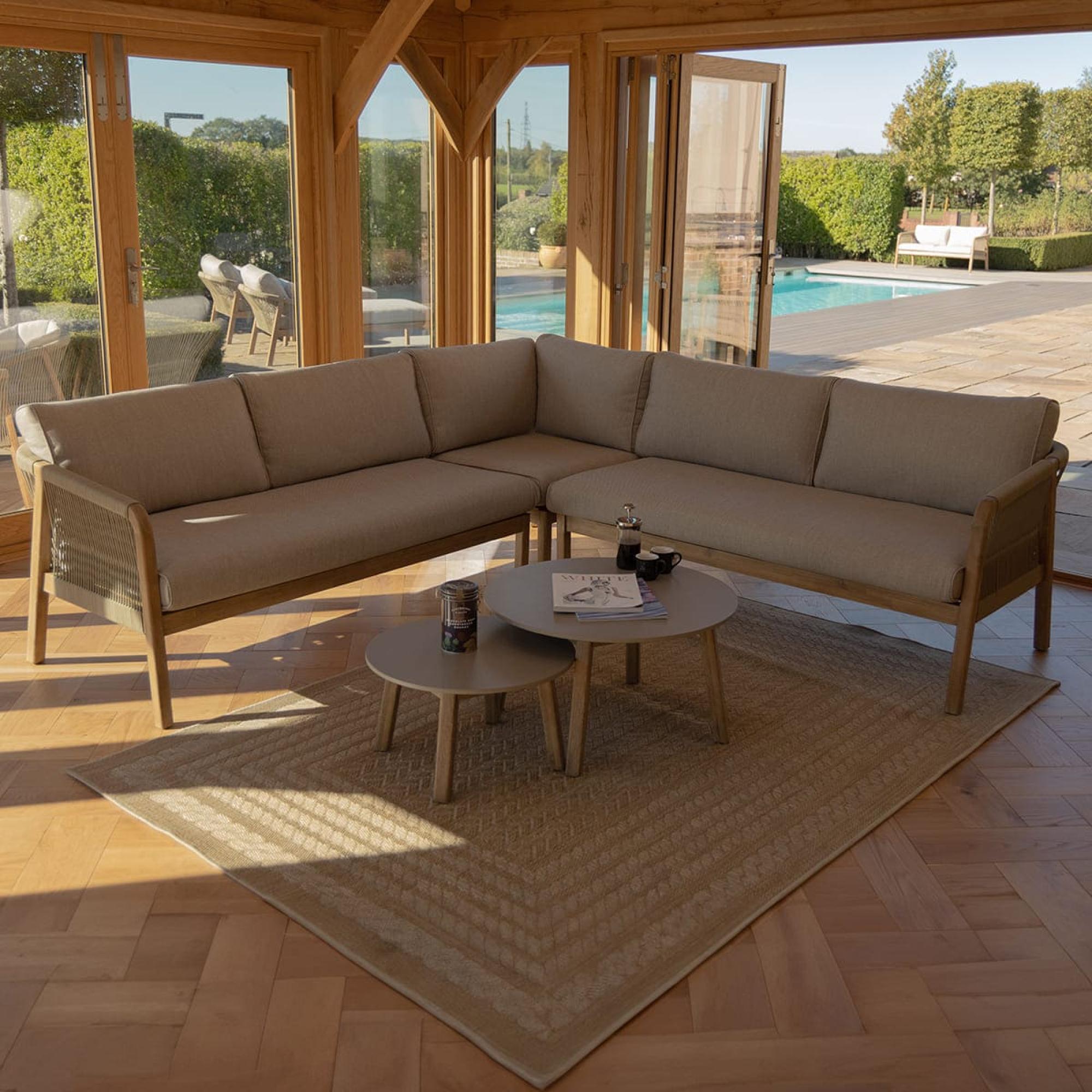 Product photograph of Maze Martinique Light Brown Corner Sofa Set from Choice Furniture Superstore.