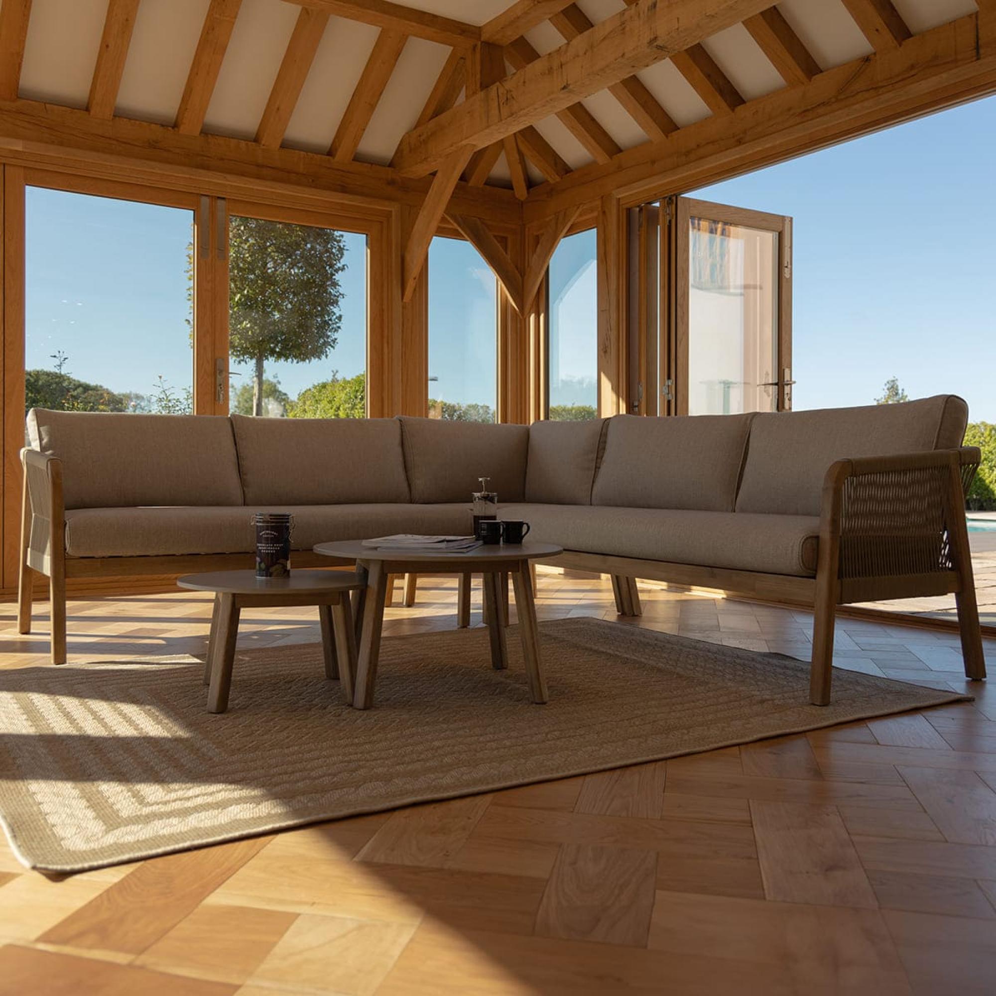 Product photograph of Maze Martinique Light Brown Corner Sofa Set from Choice Furniture Superstore.