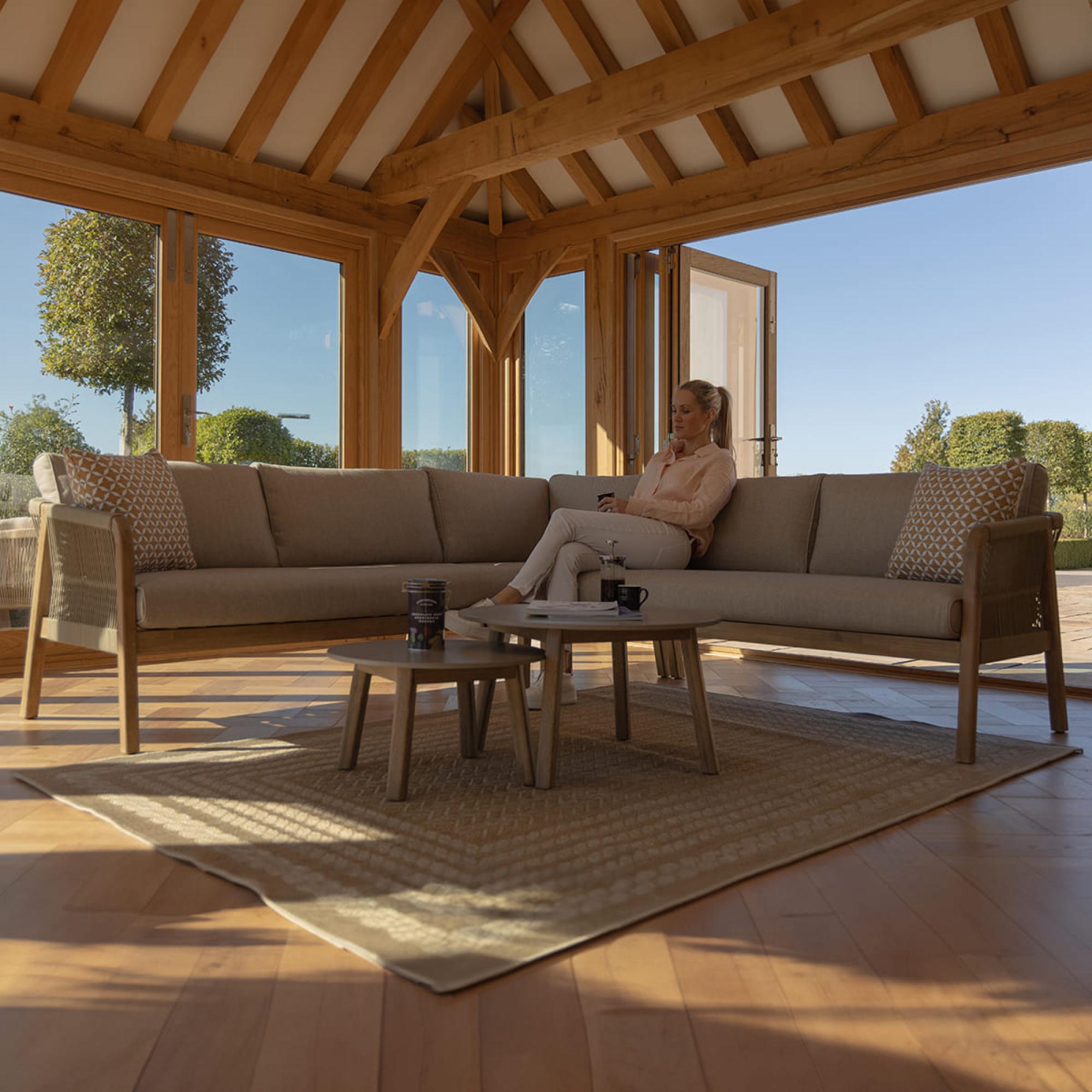 Product photograph of Maze Martinique Light Brown Corner Sofa Set from Choice Furniture Superstore.