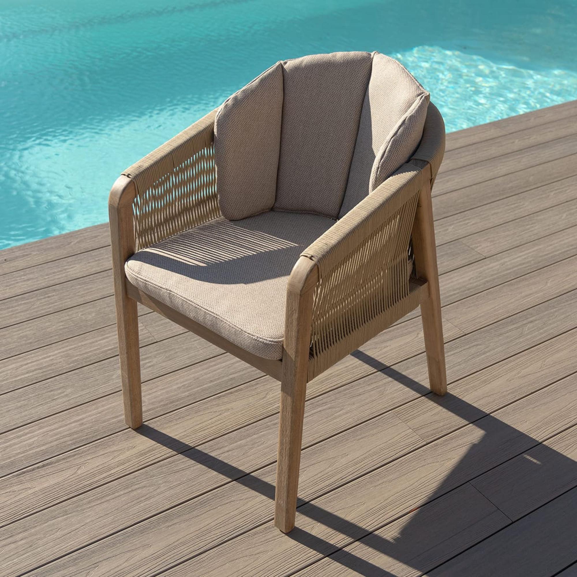 Product photograph of Maze Martinique Light Brown 6 Seat Round Dining Set from Choice Furniture Superstore.