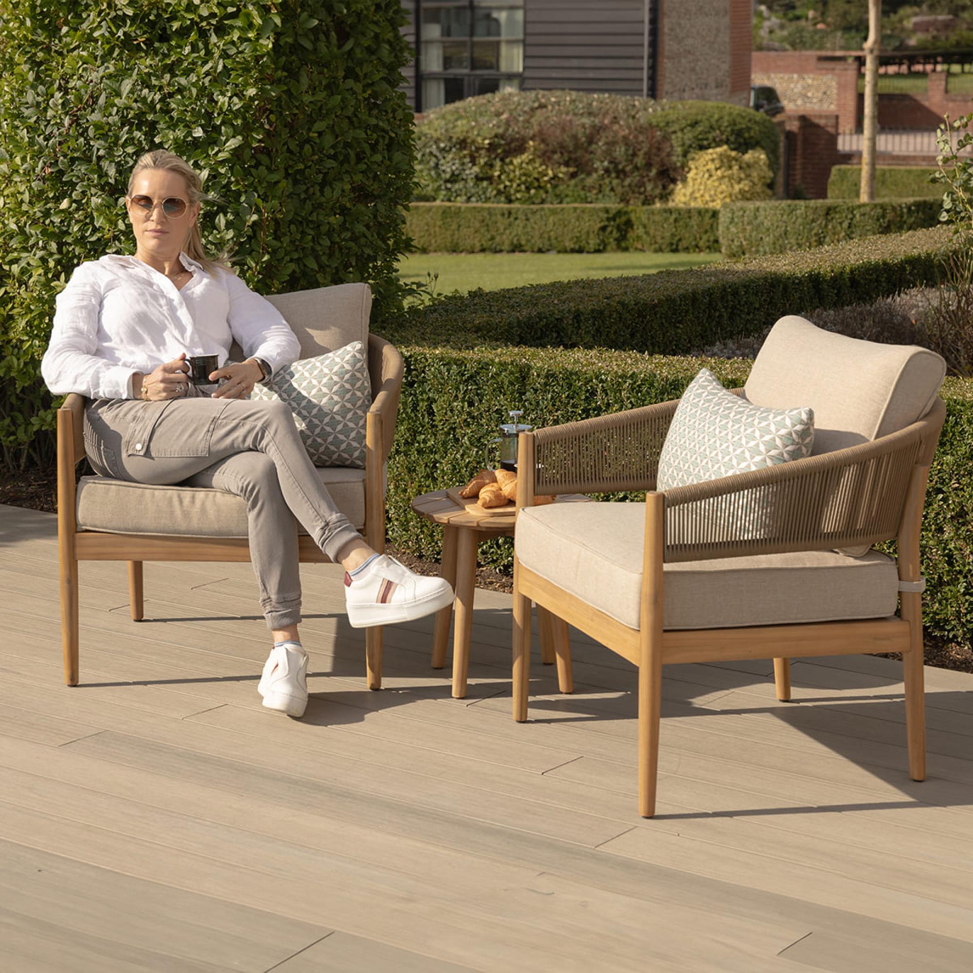 Product photograph of Maze Porto Sandstone Lounge Set from Choice Furniture Superstore.