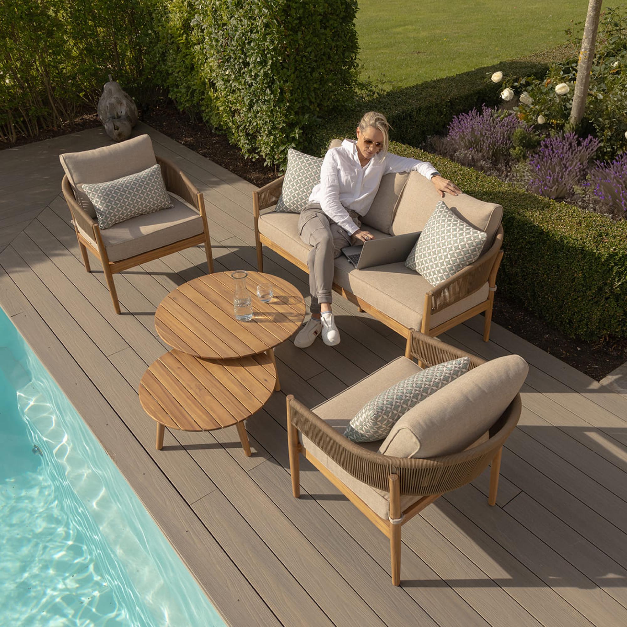 Product photograph of Maze Porto Sandstone 2 Seat Sofa Set from Choice Furniture Superstore.