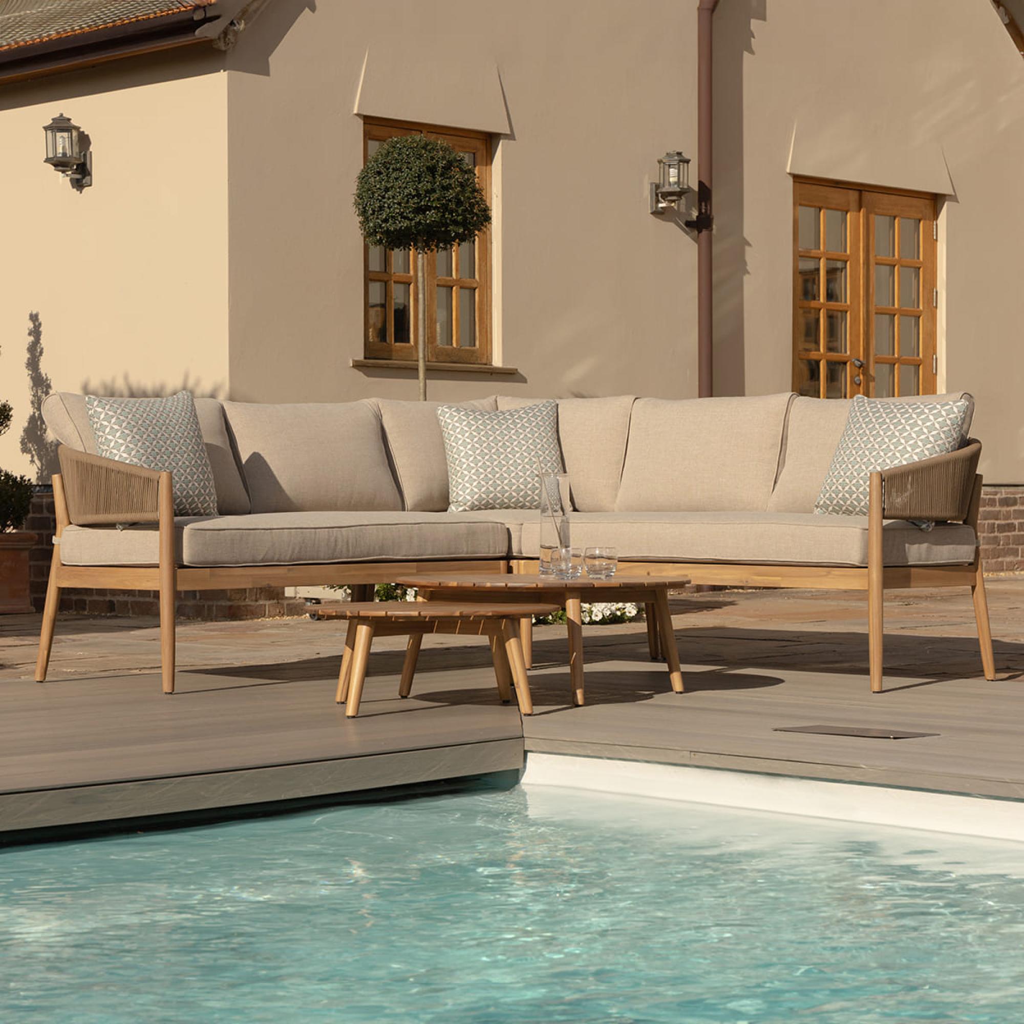 Product photograph of Maze Porto Sandstone Corner Sofa Set from Choice Furniture Superstore.