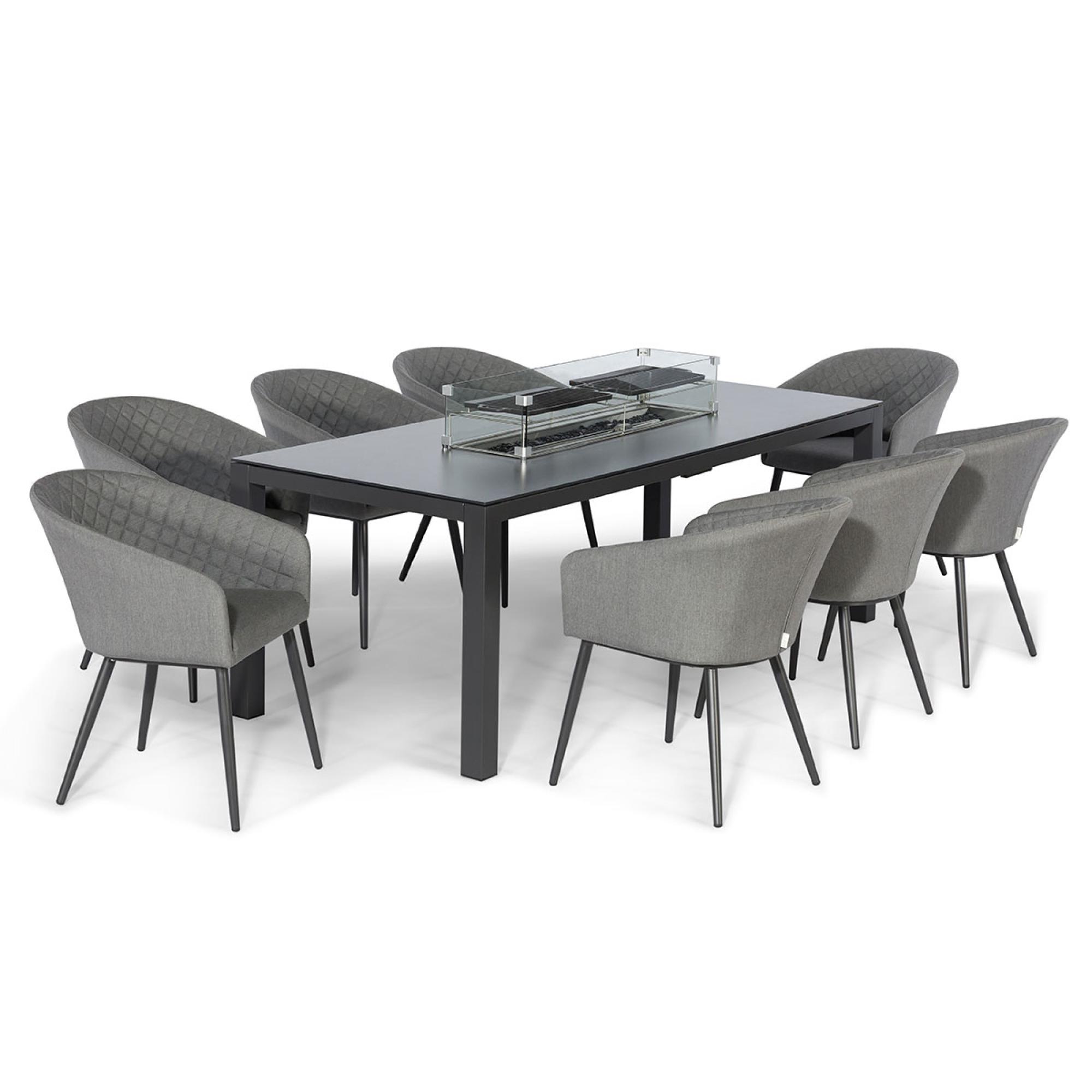 Product photograph of Maze Ambition Flanelle 8 Seat Fire Pit Dining Set from Choice Furniture Superstore.