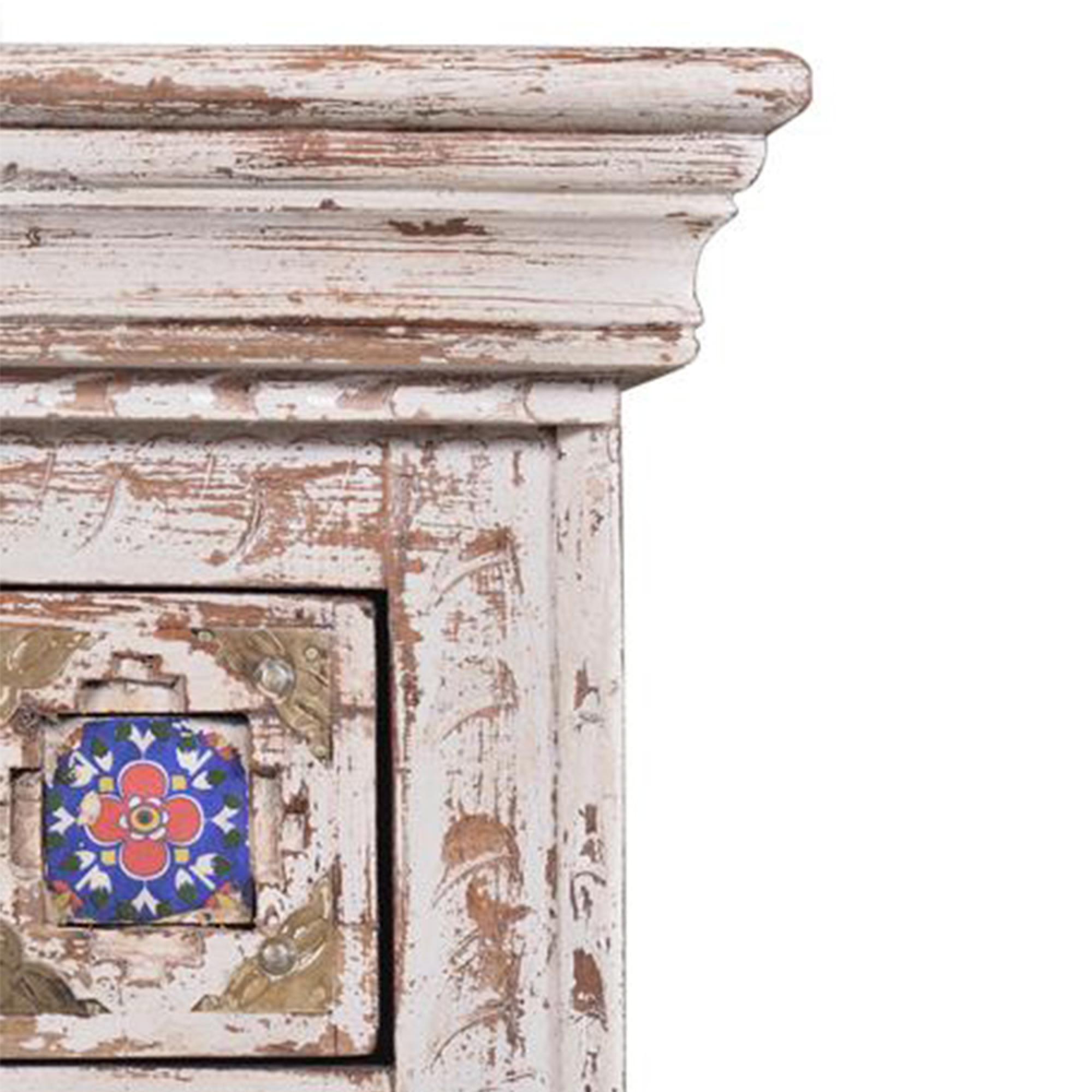Product photograph of Awendaw Mango Wood 3 Drawer Bedside Cabinet from Choice Furniture Superstore.