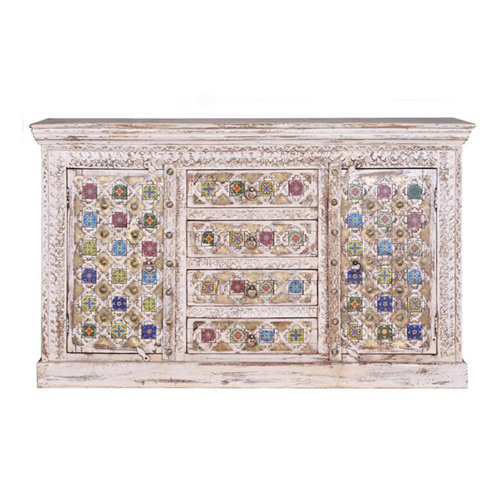 Product photograph of Awendaw Mango Wood Large 2 Door Sideboard - 150cm from Choice Furniture Superstore.