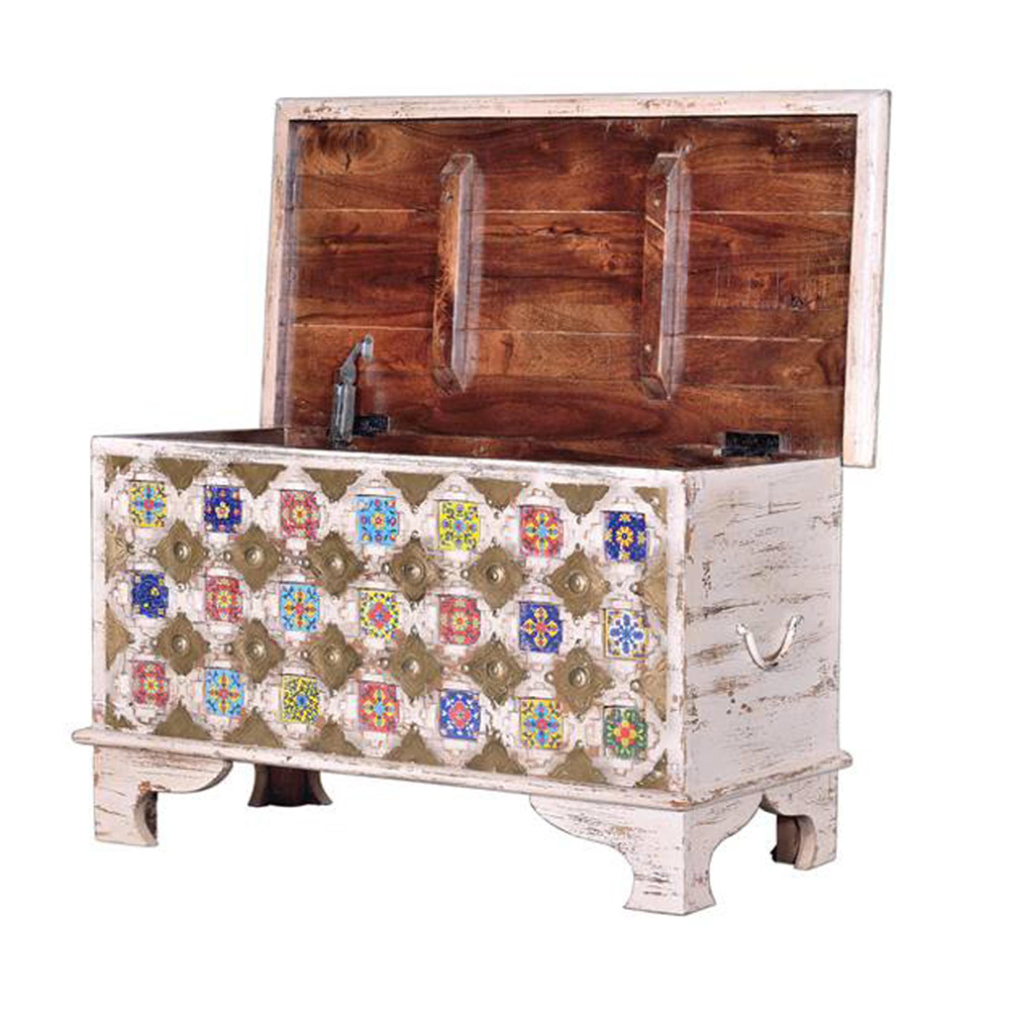 Product photograph of Awendaw Mango Wood Storage Trunk from Choice Furniture Superstore.