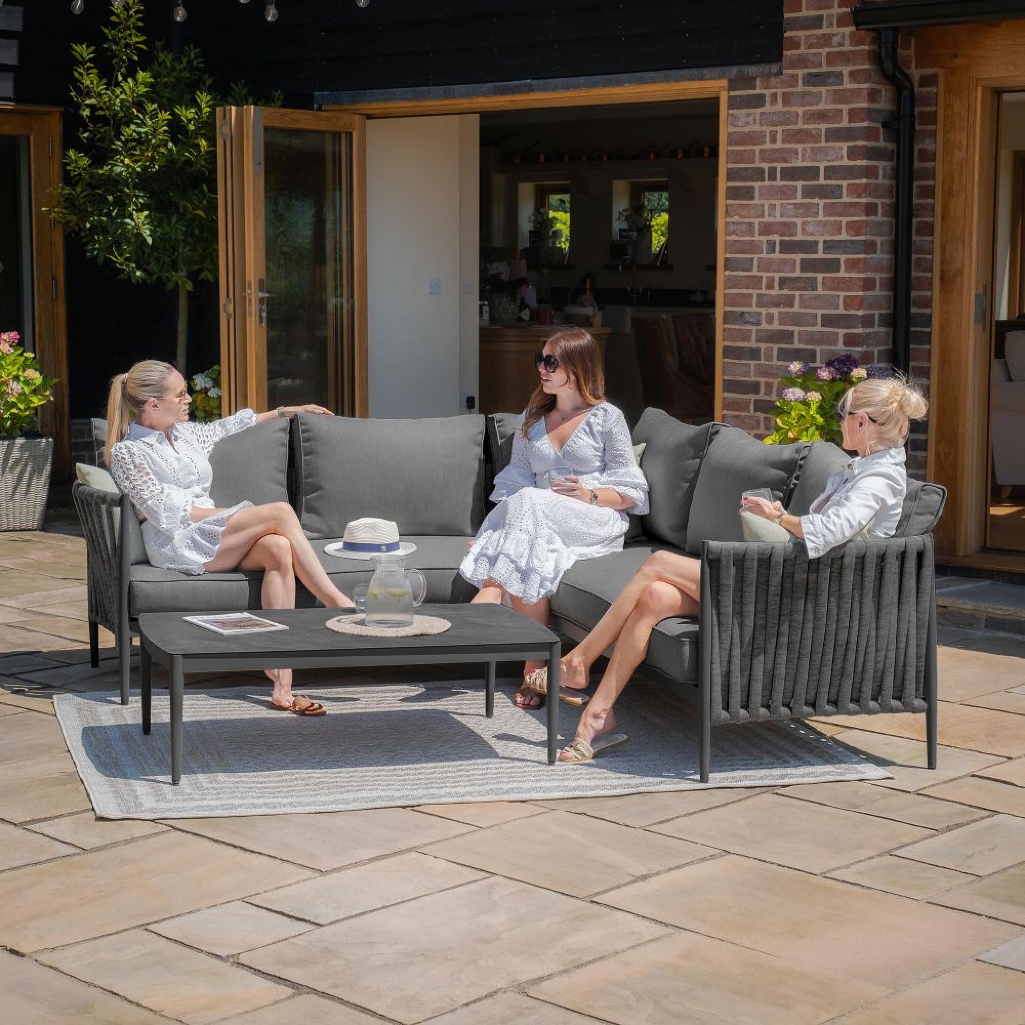 Product photograph of Maze Milan Charcoal Small Corner Sofa Set from Choice Furniture Superstore.