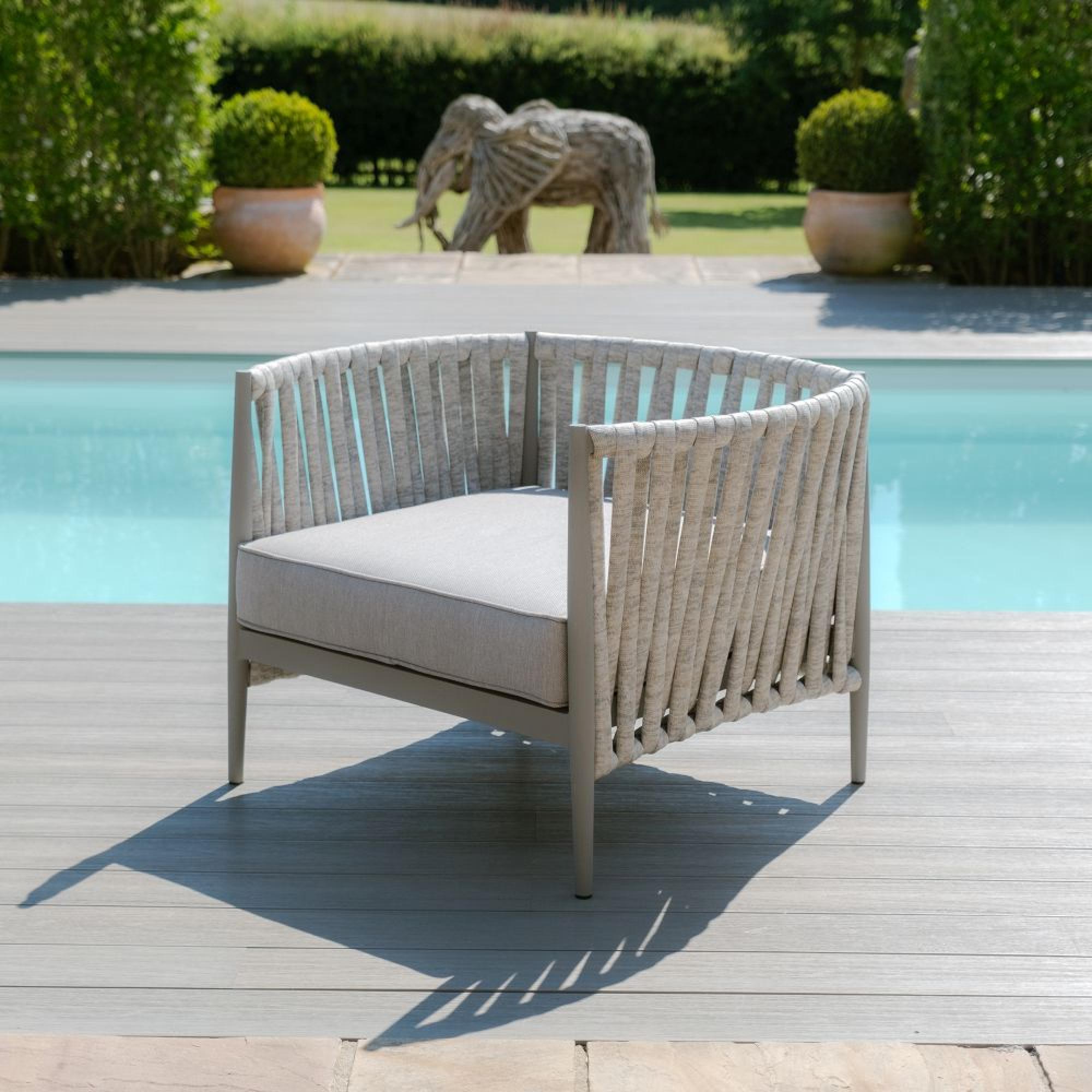 Product photograph of Maze Milan Cool Linen Lounge Chair from Choice Furniture Superstore.