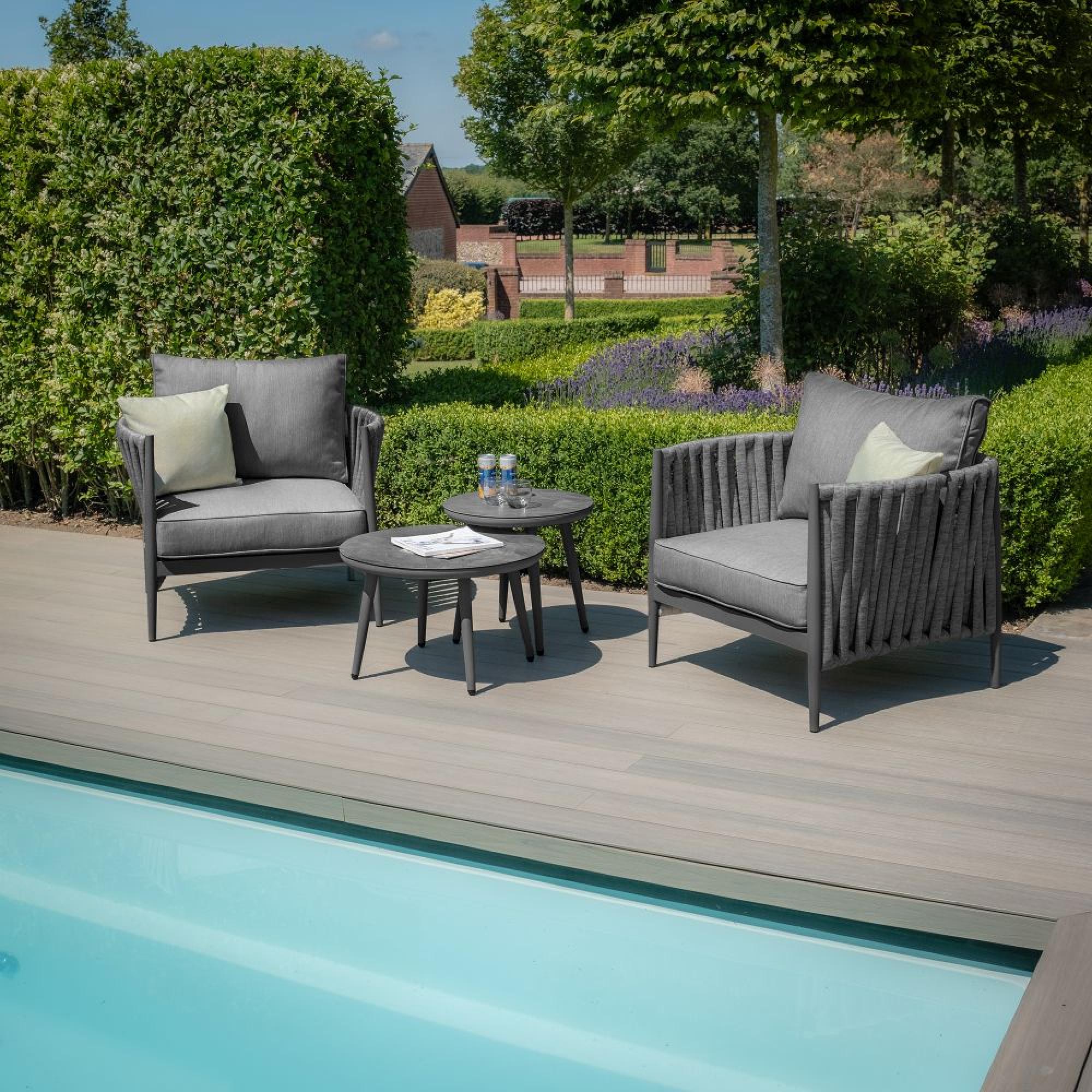 Product photograph of Maze Milan Charcoal Lounge Set from Choice Furniture Superstore.