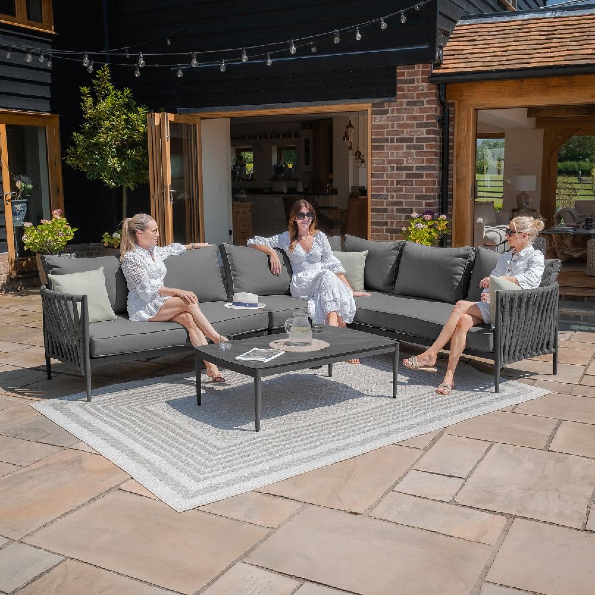 Product photograph of Maze Milan Charcoal Large Corner Sofa Set from Choice Furniture Superstore.