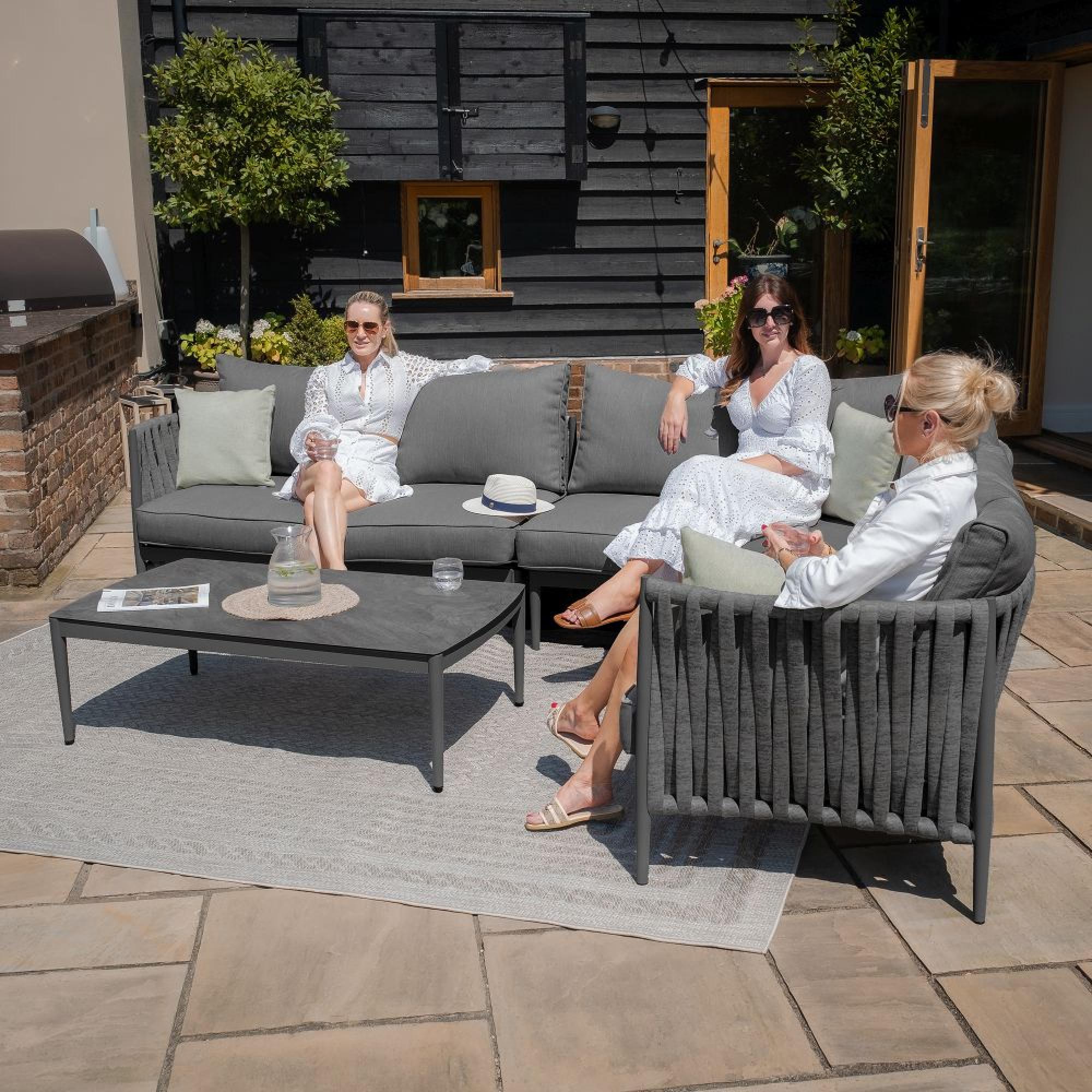 Product photograph of Maze Milan Charcoal Large Corner Sofa Set from Choice Furniture Superstore.