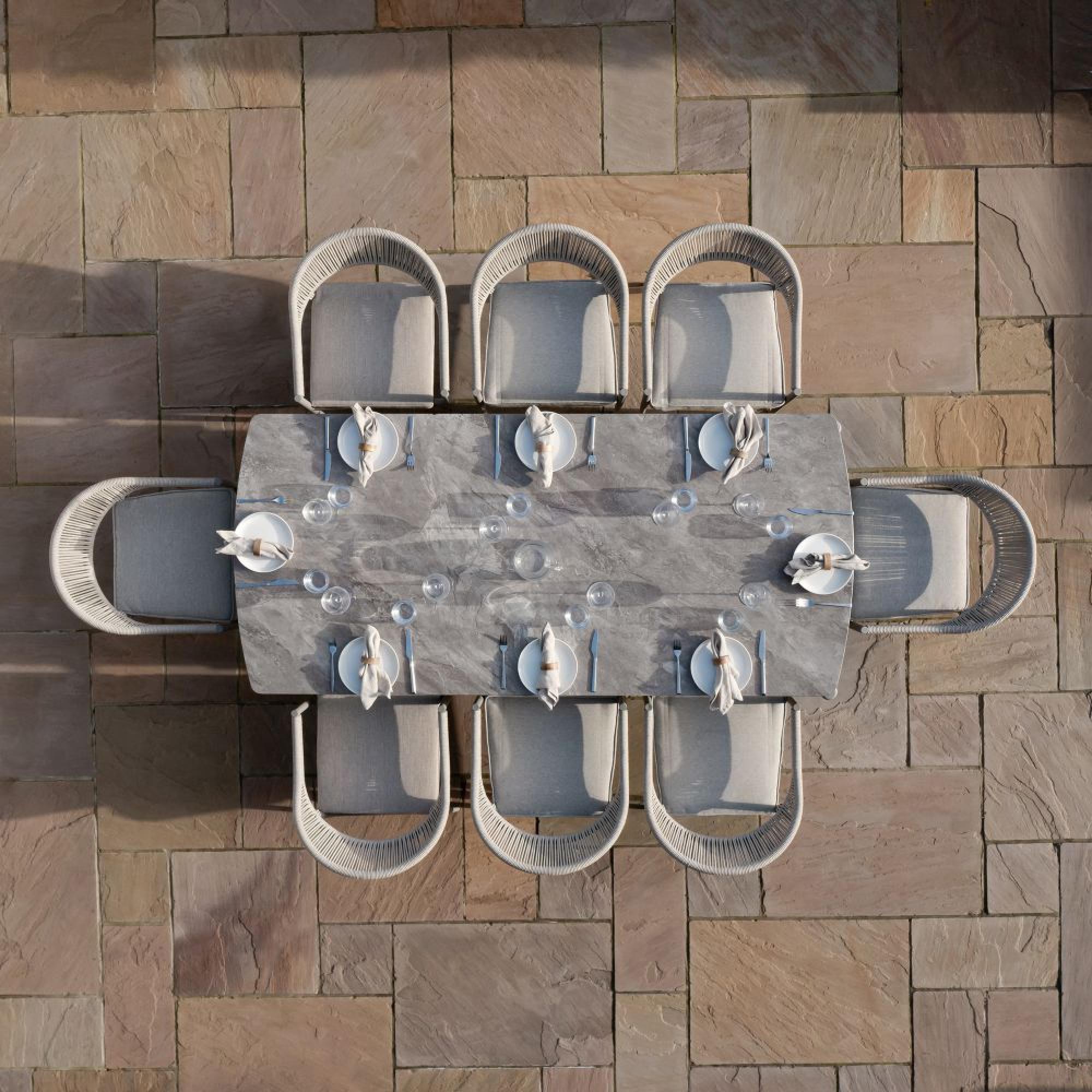 Product photograph of Maze Florence Cool Linen 8 Seat Dining Set from Choice Furniture Superstore.