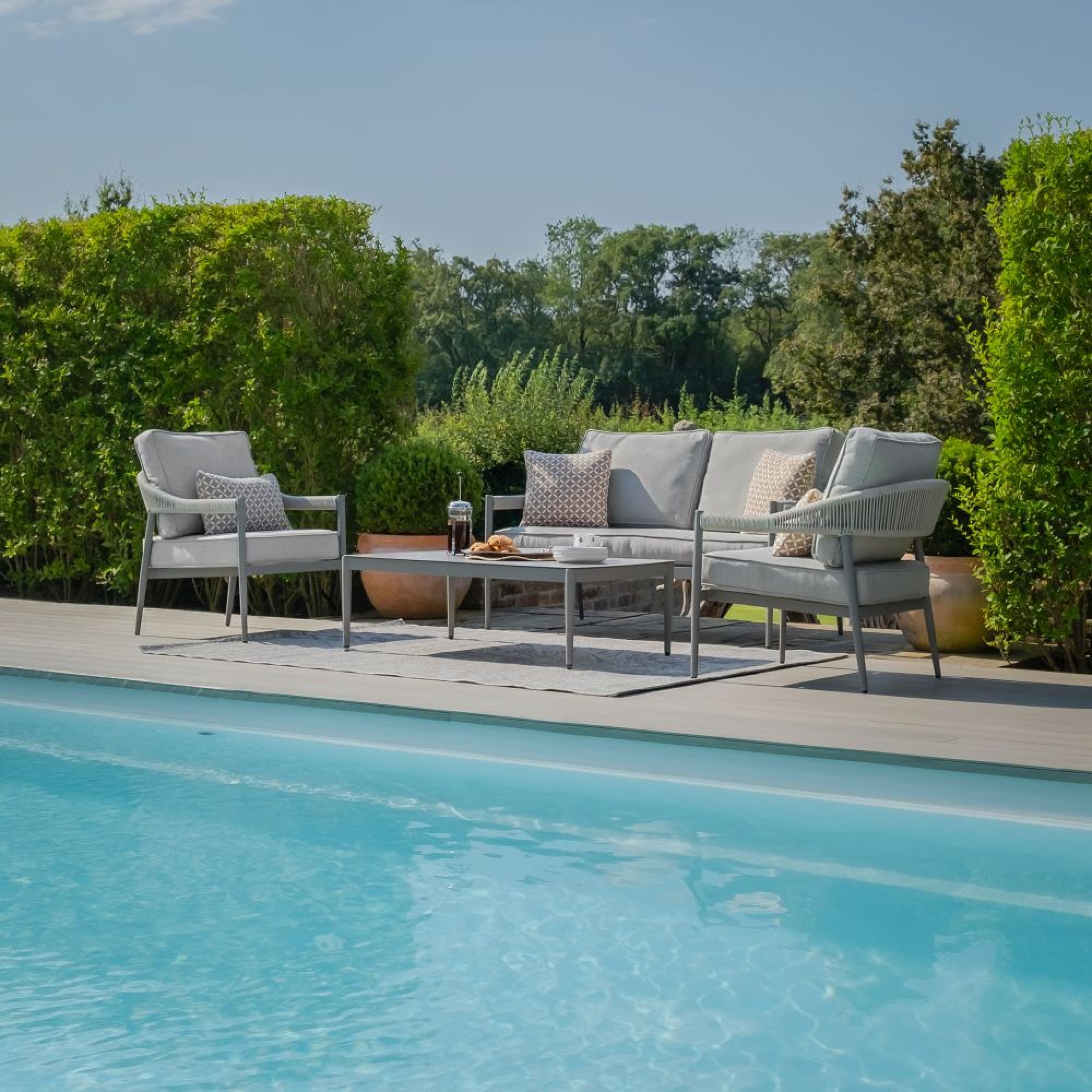 Product photograph of Maze Florence Cool Linen 2 Seat Sofa Set With 2 Armchairs from Choice Furniture Superstore.