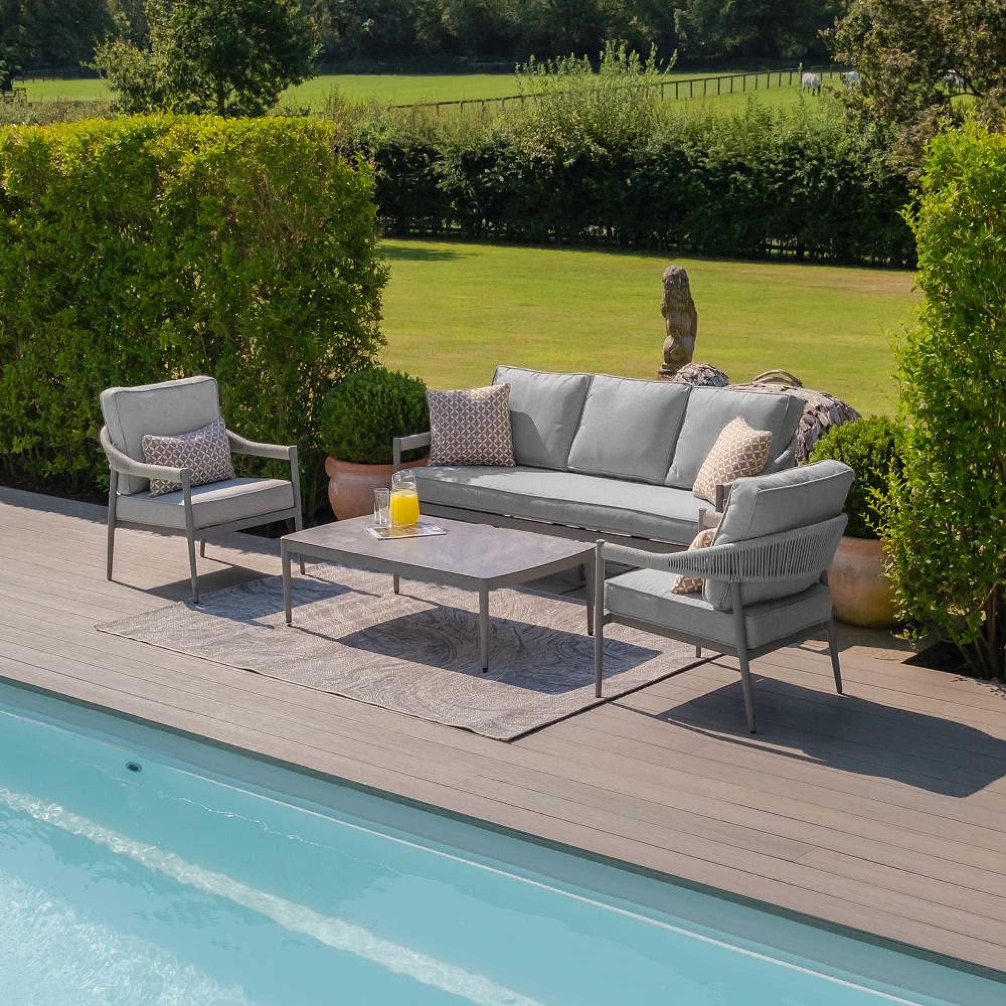 Product photograph of Maze Florence Cool Linen 3 Seat Sofa Set With 2 Armchairs from Choice Furniture Superstore.