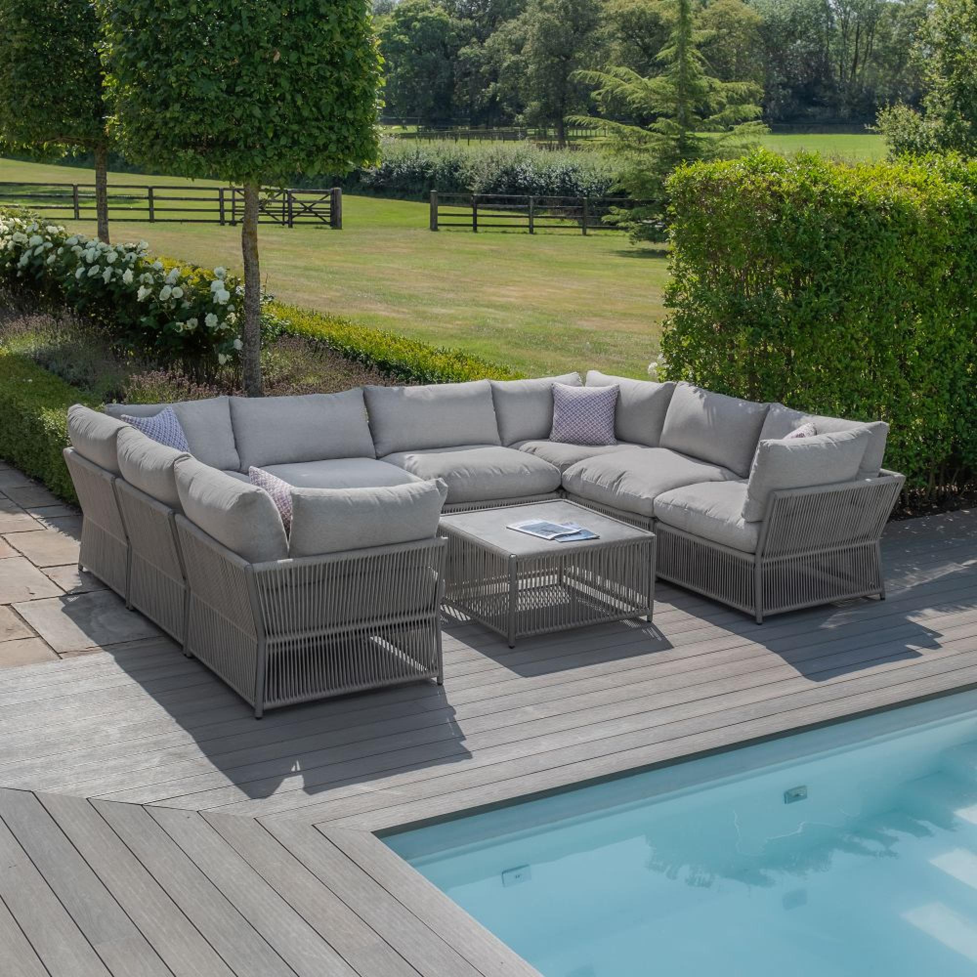 Product photograph of Maze Maldives Cool Linen U Shape Sofa Set from Choice Furniture Superstore.